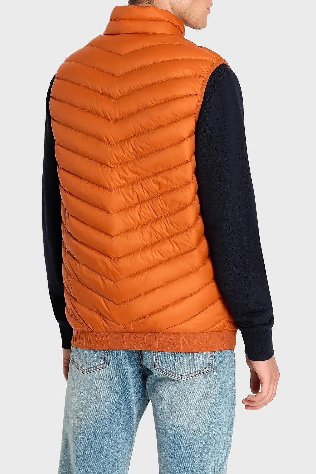 Armani Exchange Kuş Tüyü Dolgulu Çift Yönlü Fermuarlı Cepli Şişme Erkek Yelek 8NZQ52 ZNW3Z 6484 TURUNCU - 2