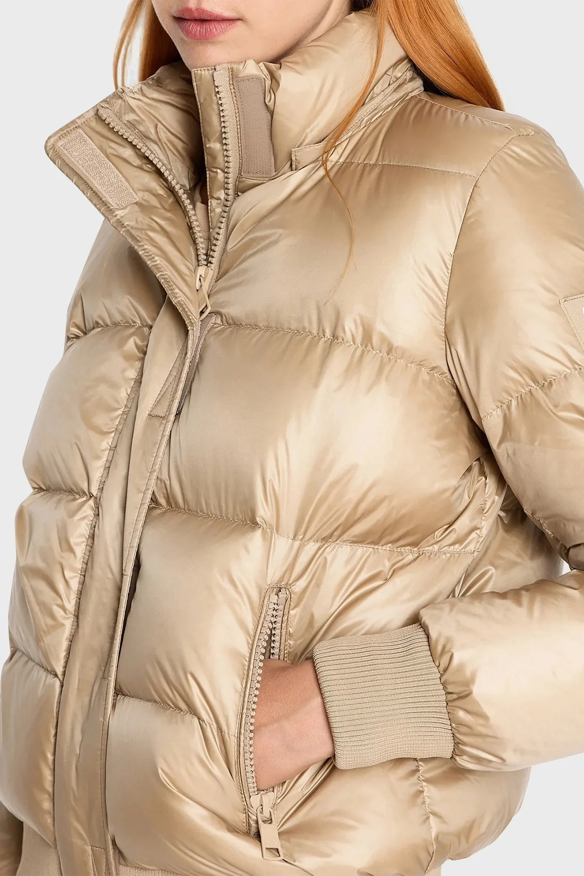 Armani Exchange Kuş Tüyü Dolgulu Çıkarılabilir Kapüşonlu Regular Fit Şişme Bayan Mont 8NYB40 YNYNZ 0748 SÜTLÜ KAHVE - 4