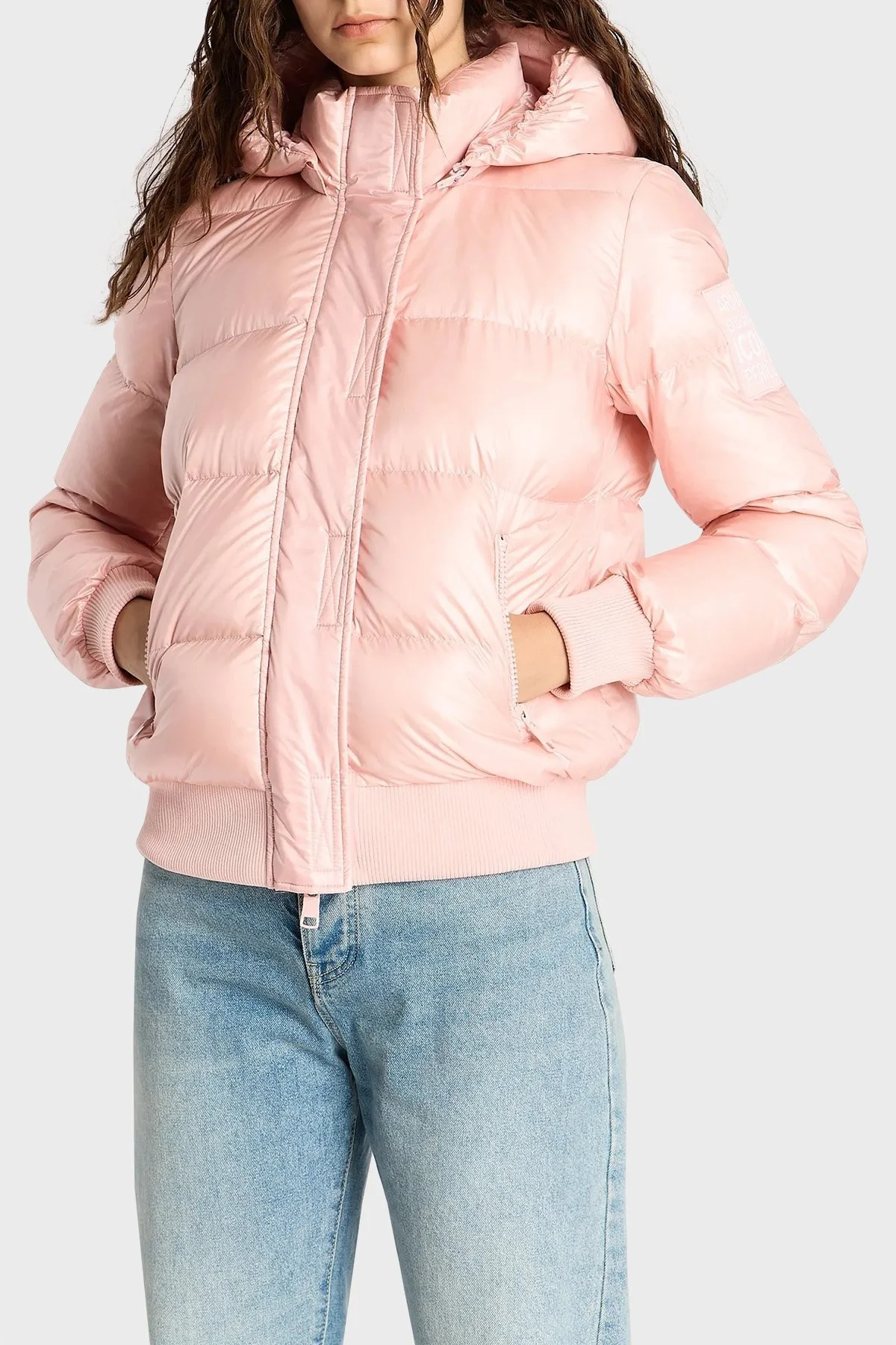 Armani Exchange Kuş Tüyü Dolgulu Çıkarılabilir Kapüşonlu Regular Fit Şişme Bayan Mont 8NYB40 YNYNZ 7415 PEMBE - 1