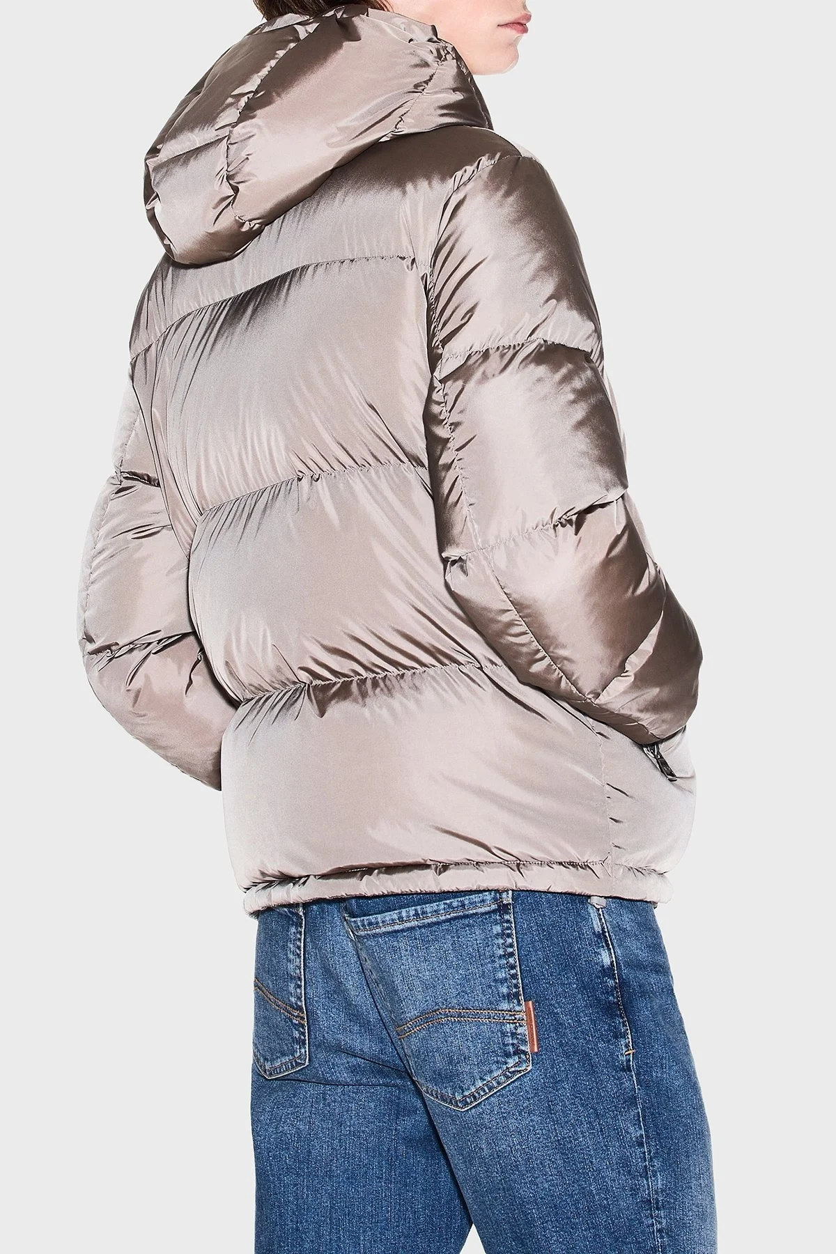 Armani Exchange Kuş Tüyü Dolgulu Çıkarılabilir Kapüşonlu Şişme Erkek Mont XM000348 AF12286 U6107 VİZON - 3