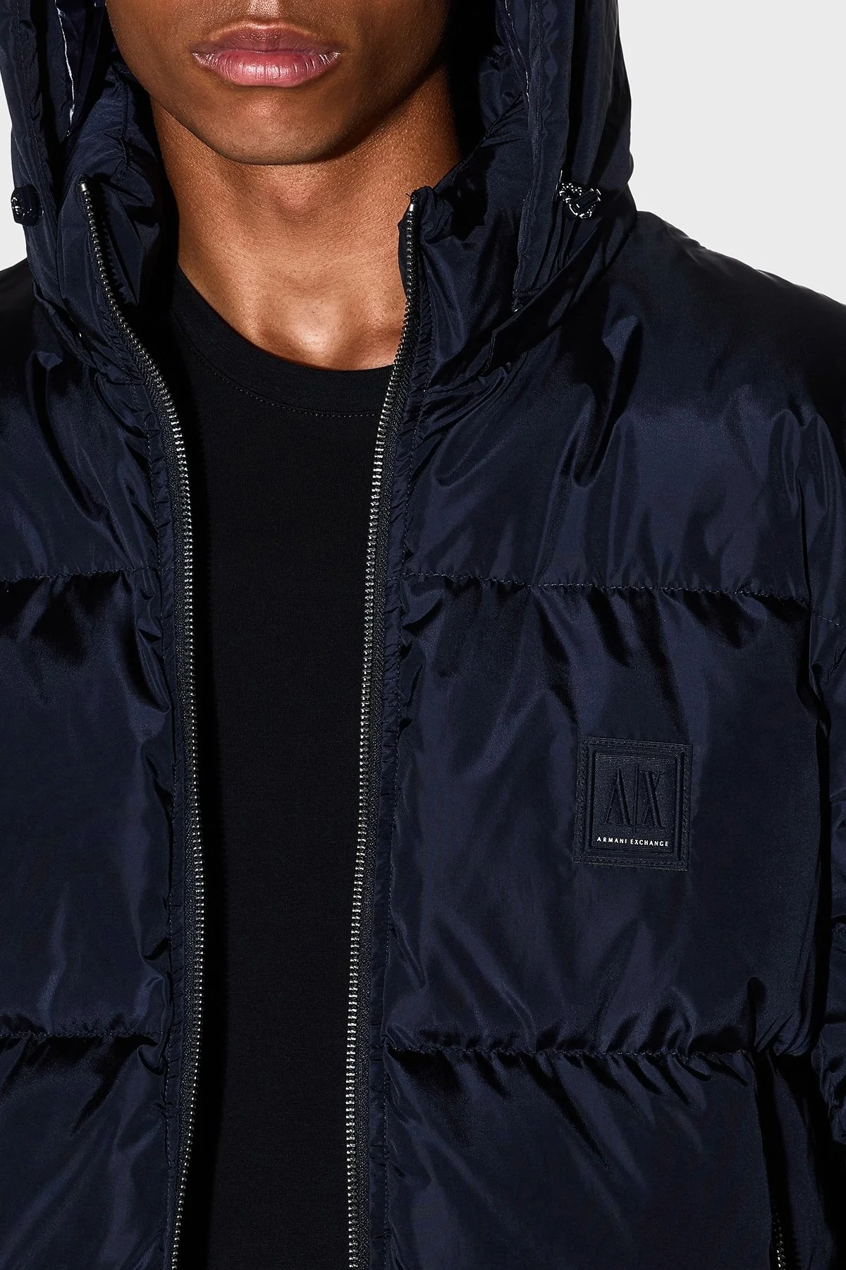 Armani Exchange Kuş Tüyü Dolgulu Çıkarılabilir Kapüşonlu Şişme Erkek Mont XM000348 AF12286 UB101 LACİVERT - 4