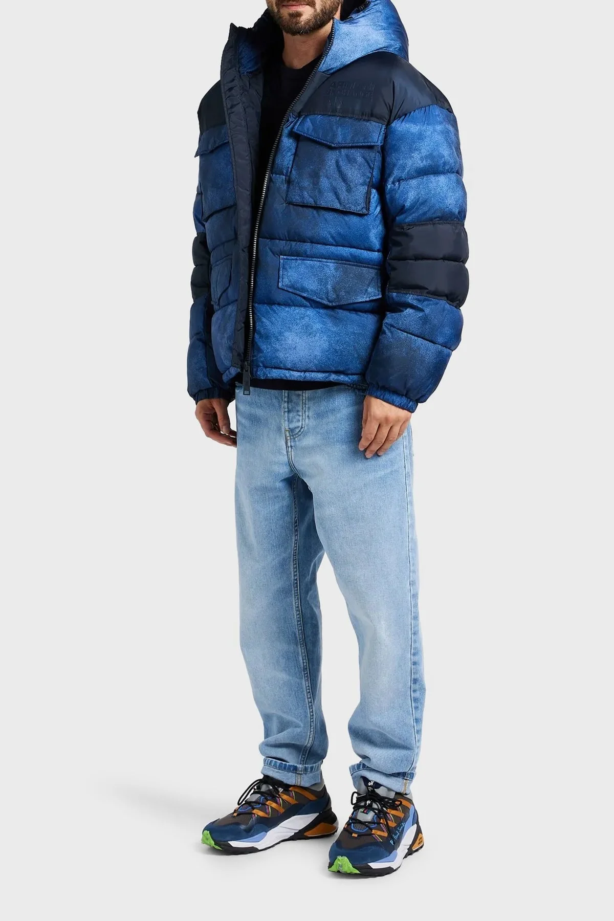 Armani Exchange Kuş Tüyü Dolgulu Kapüşonlu Yalıtımlı Erkek Mont 6RZK30 ZNKRZ 45AJ LACİVERT - 4