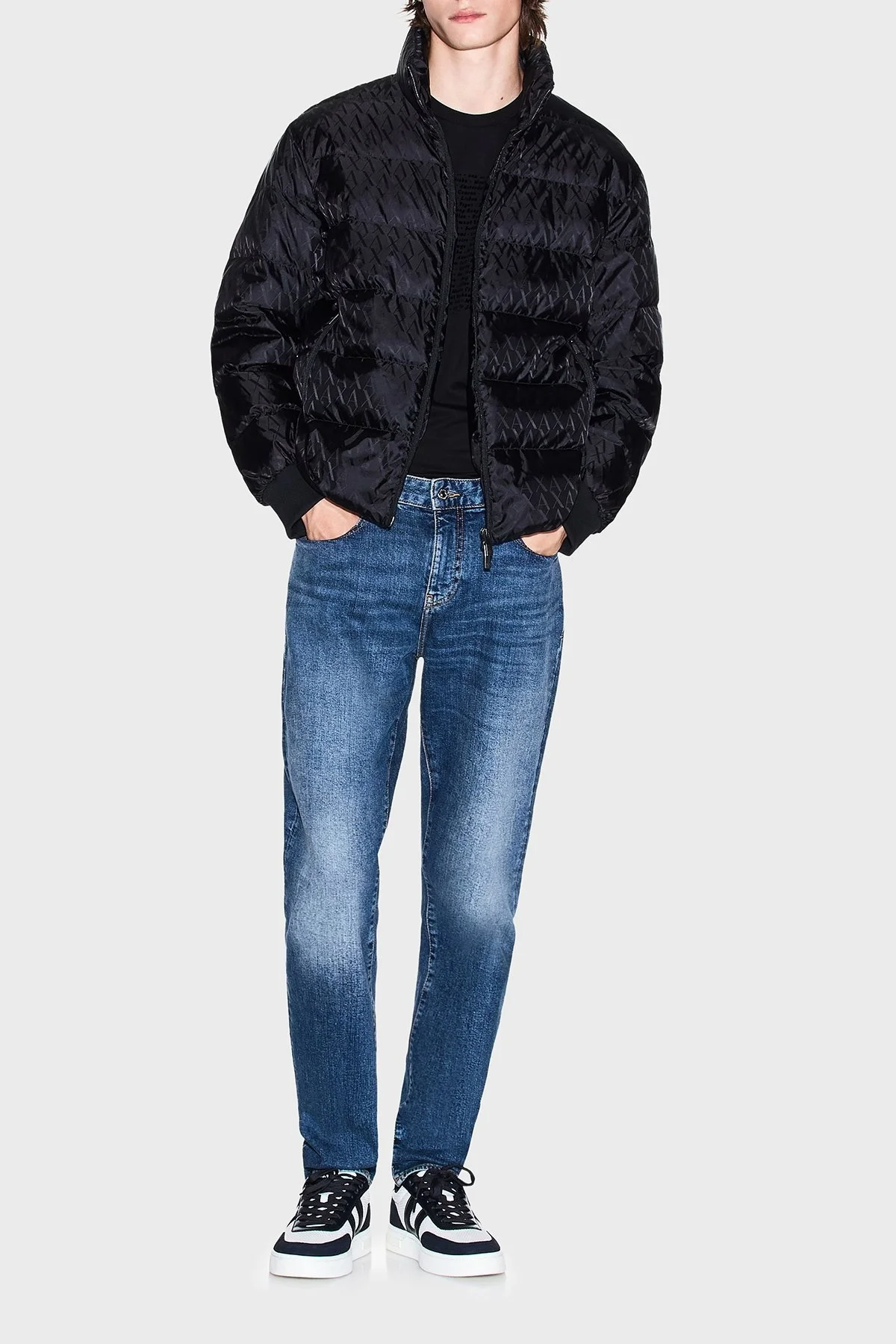 Armani Exchange Kuş Tüyü Dolgulu Regular Fit Dik Yaka Şişme Erkek Mont XM001580 AF16628 UC001 SİYAH - 2