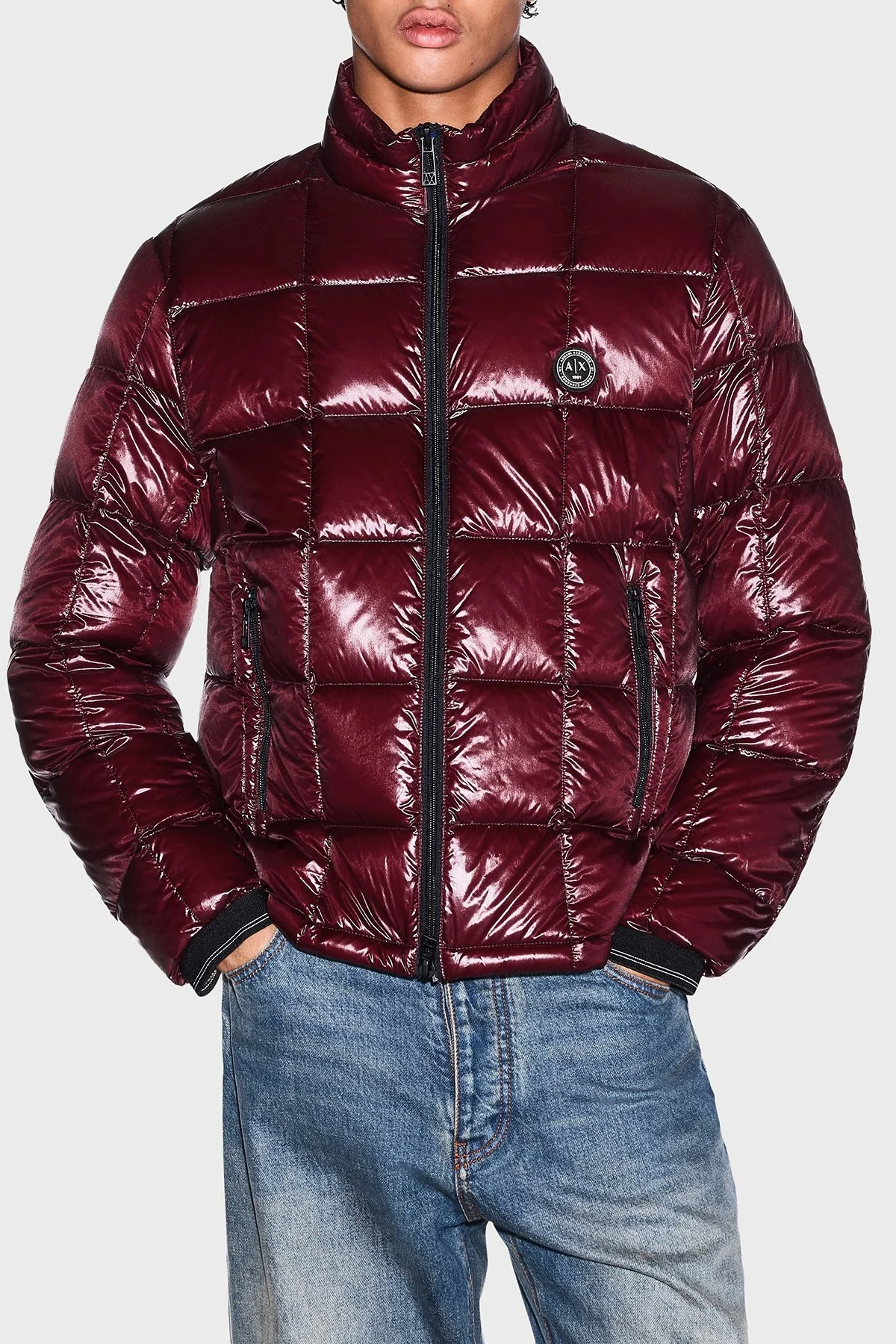Armani Exchange Kuş Tüyü Dolgulu Regular Fit Dik Yaka Şişme Erkek Mont XM003474 AF23755 U6004 Bordo - 3