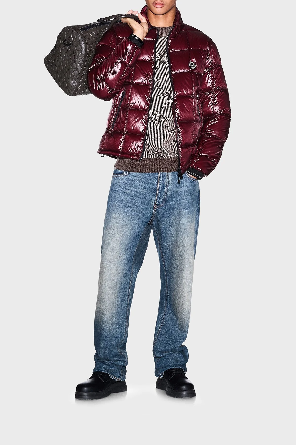 Armani Exchange Kuş Tüyü Dolgulu Regular Fit Dik Yaka Şişme Erkek Mont XM003474 AF23755 U6004 Bordo - 4