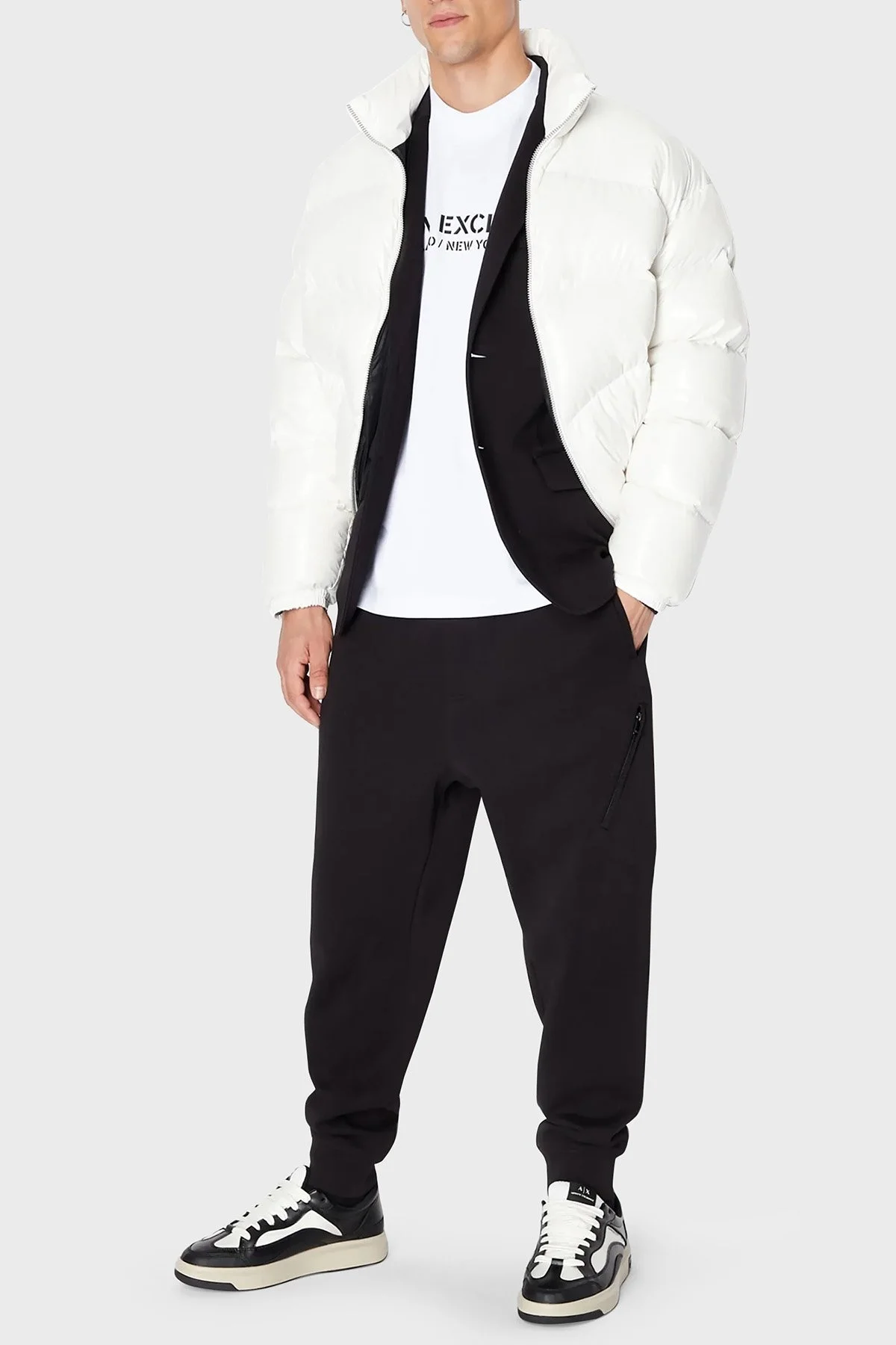 Armani Exchange Kuş Tüyü Dolgulu Regular Fit Şişme Erkek Mont 6RZBL3 ZN2RZ 1116 BEYAZ - 1