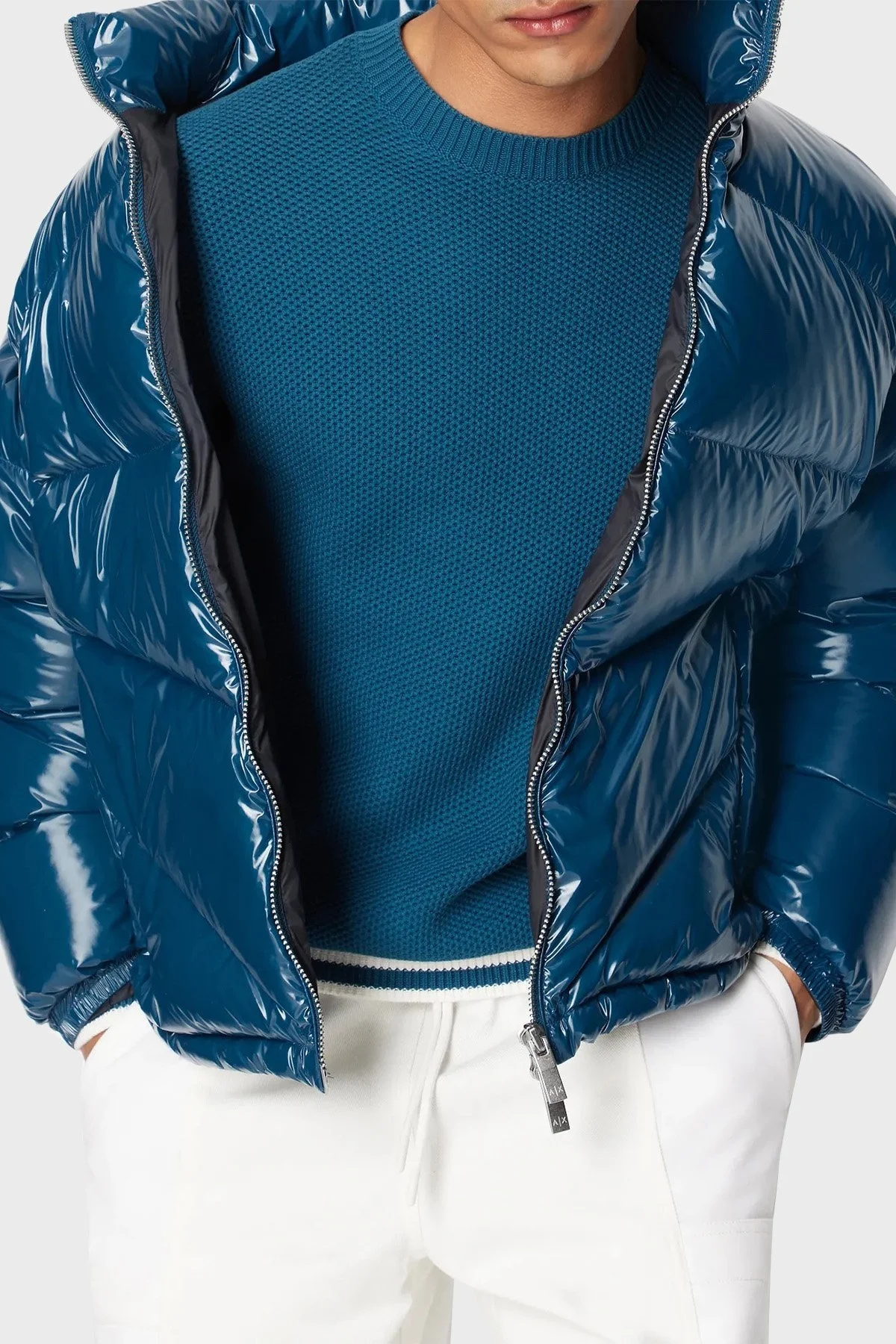 Armani Exchange Kuş Tüyü Dolgulu Regular Fit Şişme Erkek Mont 6RZBL3 ZN2RZ 15CR PETROL - 4