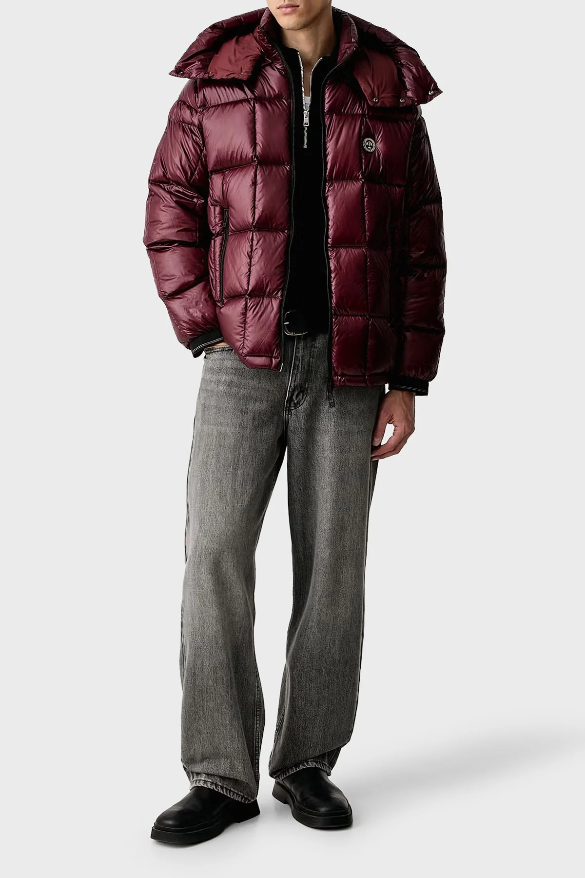 Armani Exchange Kuş Tüyü Dolgulu Su Geçirmez Şişme Erkek Mont XM003344 AF23755 U6004 Bordo - 2