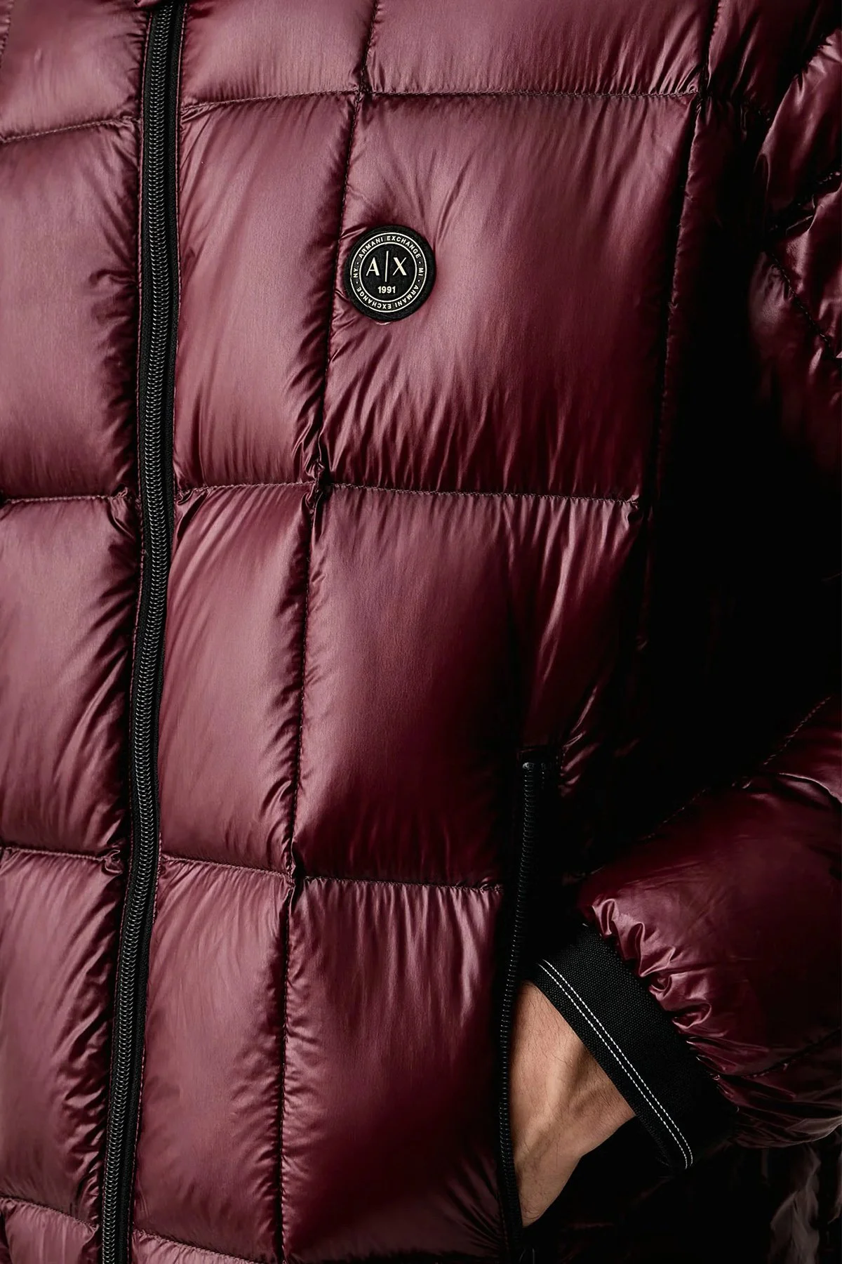 Armani Exchange Kuş Tüyü Dolgulu Su Geçirmez Şişme Erkek Mont XM003344 AF23755 U6004 Bordo - 5