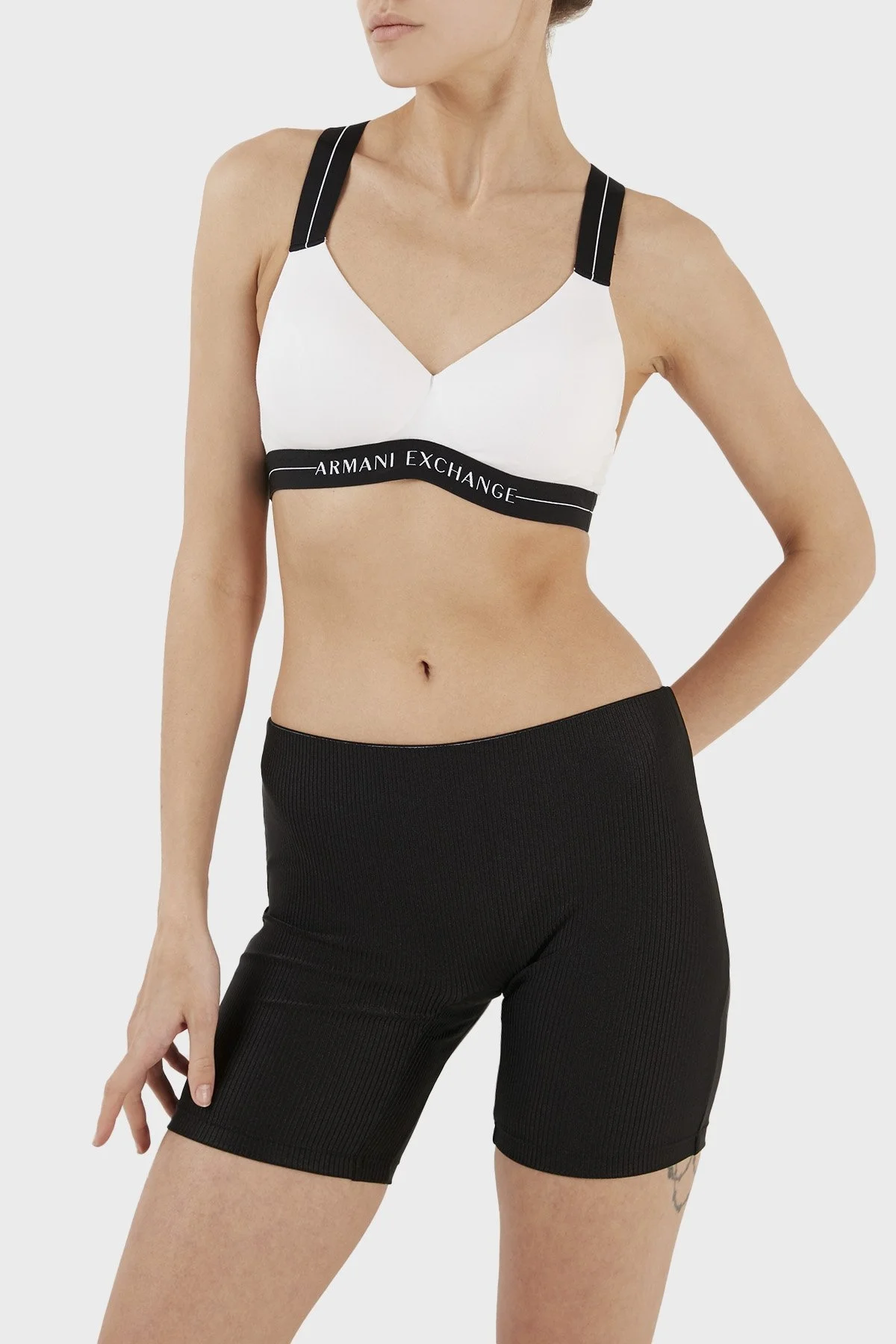 Armani Exchange Logo Bantlı Pamuklu Spor Bayan Sütyen 947016 2F502 00010 BEYAZ - 2