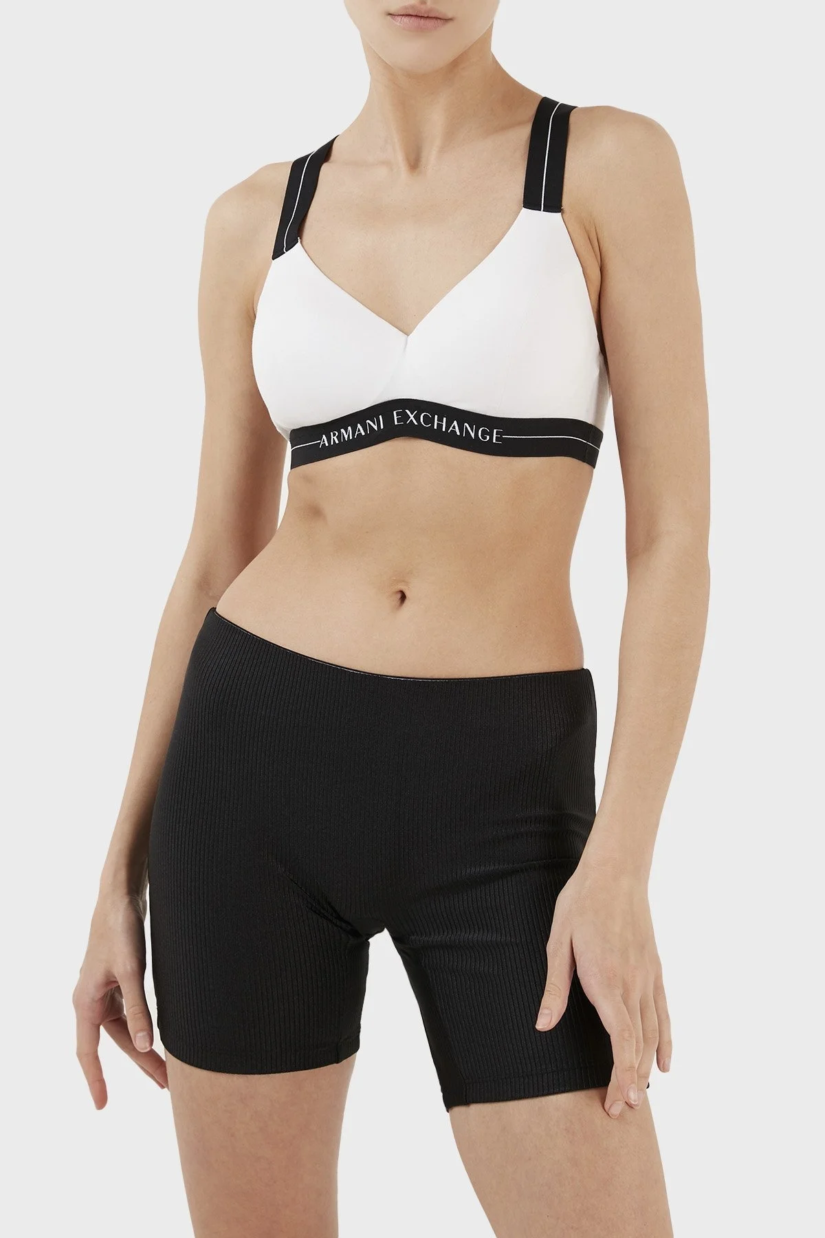 Armani Exchange Logo Bantlı Pamuklu Spor Bayan Sütyen 947016 2F502 00010 BEYAZ - 5