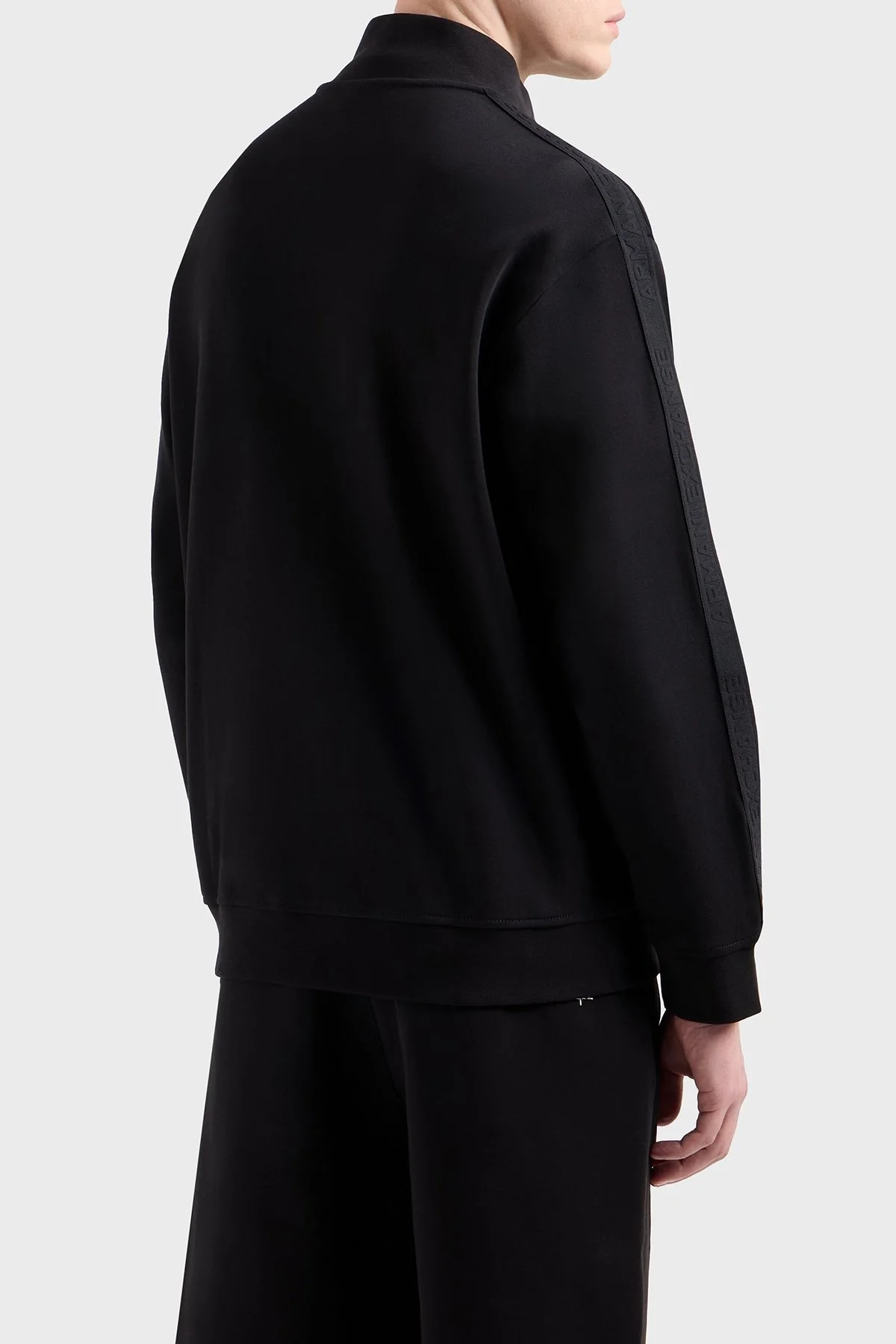 Armani Exchange Logo Baskılı % 100 Pamuk Regular Fit Dik Yaka Erkek Sweat XM000311 AF10365 UC001 SİYAH - 8