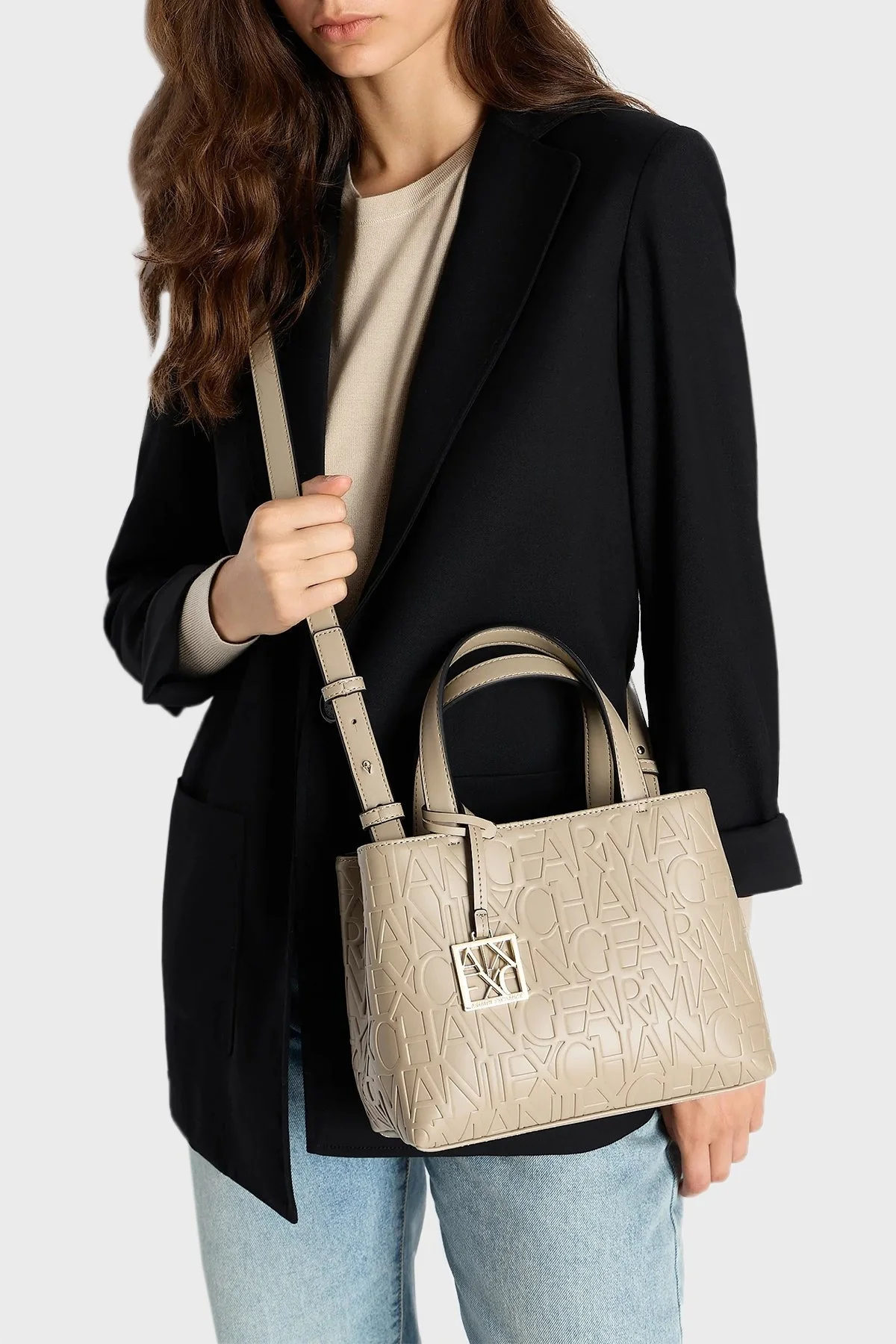 Armani Exchange Logo Baskılı Ayarlanabilir Bayan Çanta 942647 CC793 09752 TOPRAK - 2