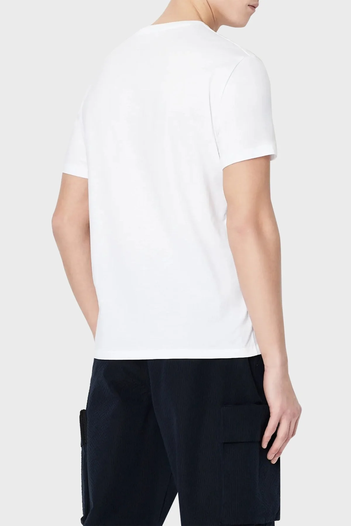 Armani Exchange Logo Baskılı Bisiklet Yaka % 100 Pamuk Regular Fit Erkek T Shirt 3RZTBC ZJA5Z 1100 BEYAZ - 2