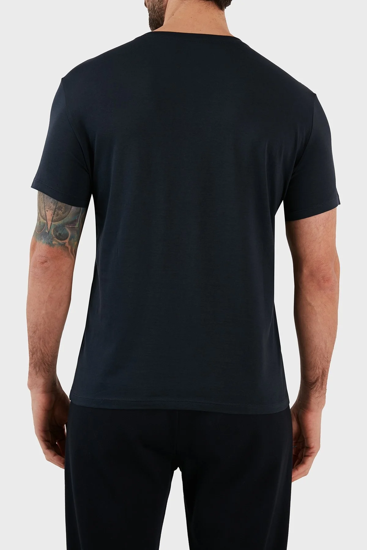 Armani Exchange Logo Baskılı Bisiklet Yaka % 100 Pamuk Regular Fit Erkek T Shirt 3RZTBC ZJA5Z 1510 LACİVERT - 5