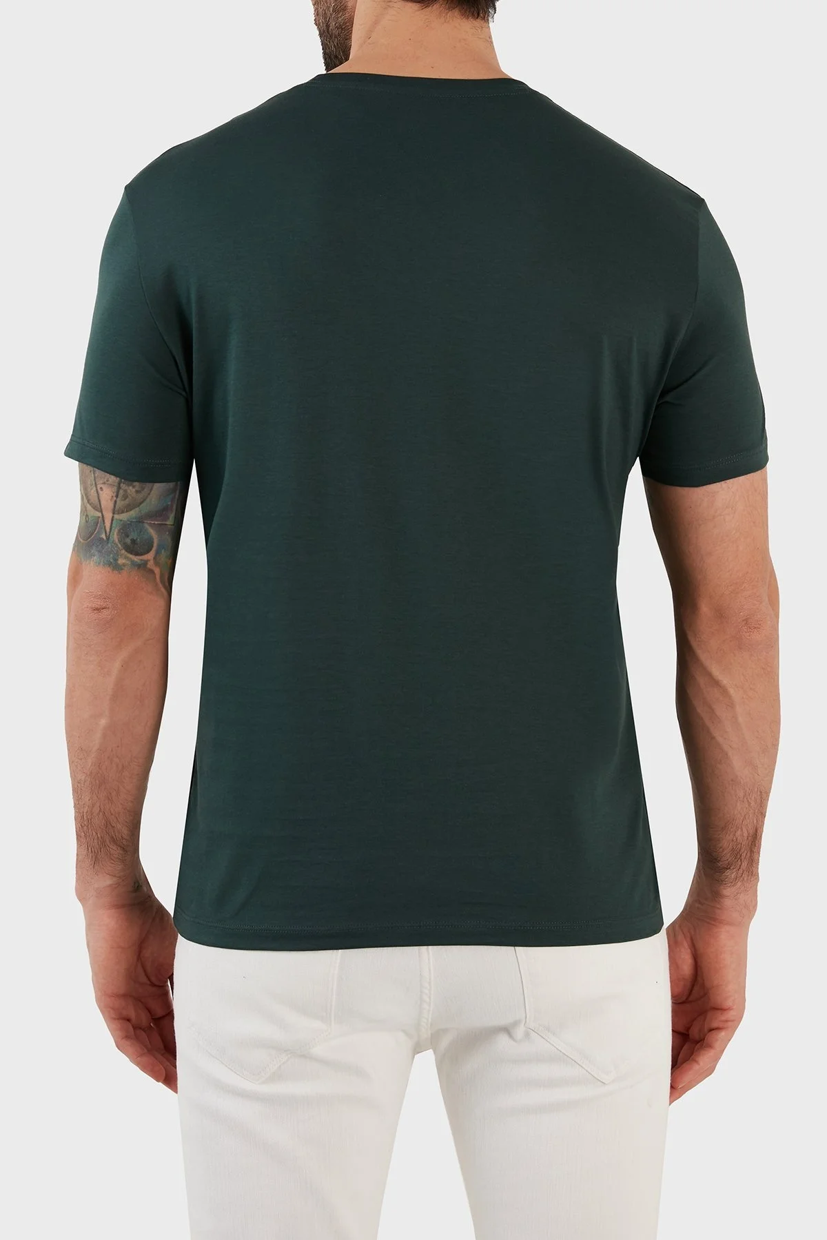 Armani Exchange Logo Baskılı Bisiklet Yaka % 100 Pamuk Regular Fit Erkek T Shirt 3RZTBC ZJA5Z 1882 HAKİ - 5