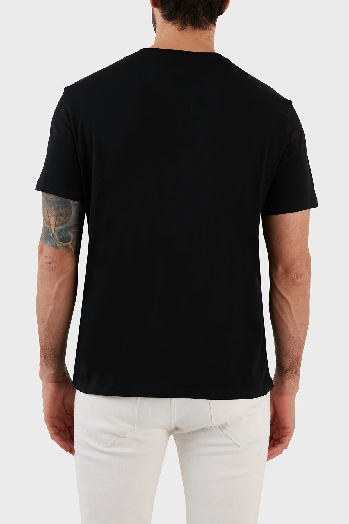 Armani Exchange Logo Baskılı Bisiklet Yaka % 100 Pamuk Regular Fit Erkek T Shirt 3RZTCA ZJ3VZ 1200 SİYAH - 5