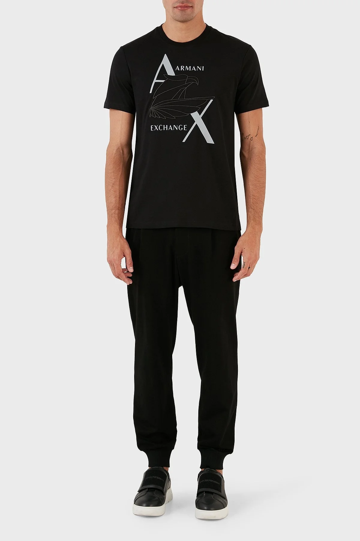 Armani Exchange Logo Baskılı Bisiklet Yaka % 100 Pamuk Regular Fit Erkek T Shirt 6RZTAL ZJ9TZ 1200 SİYAH - 4