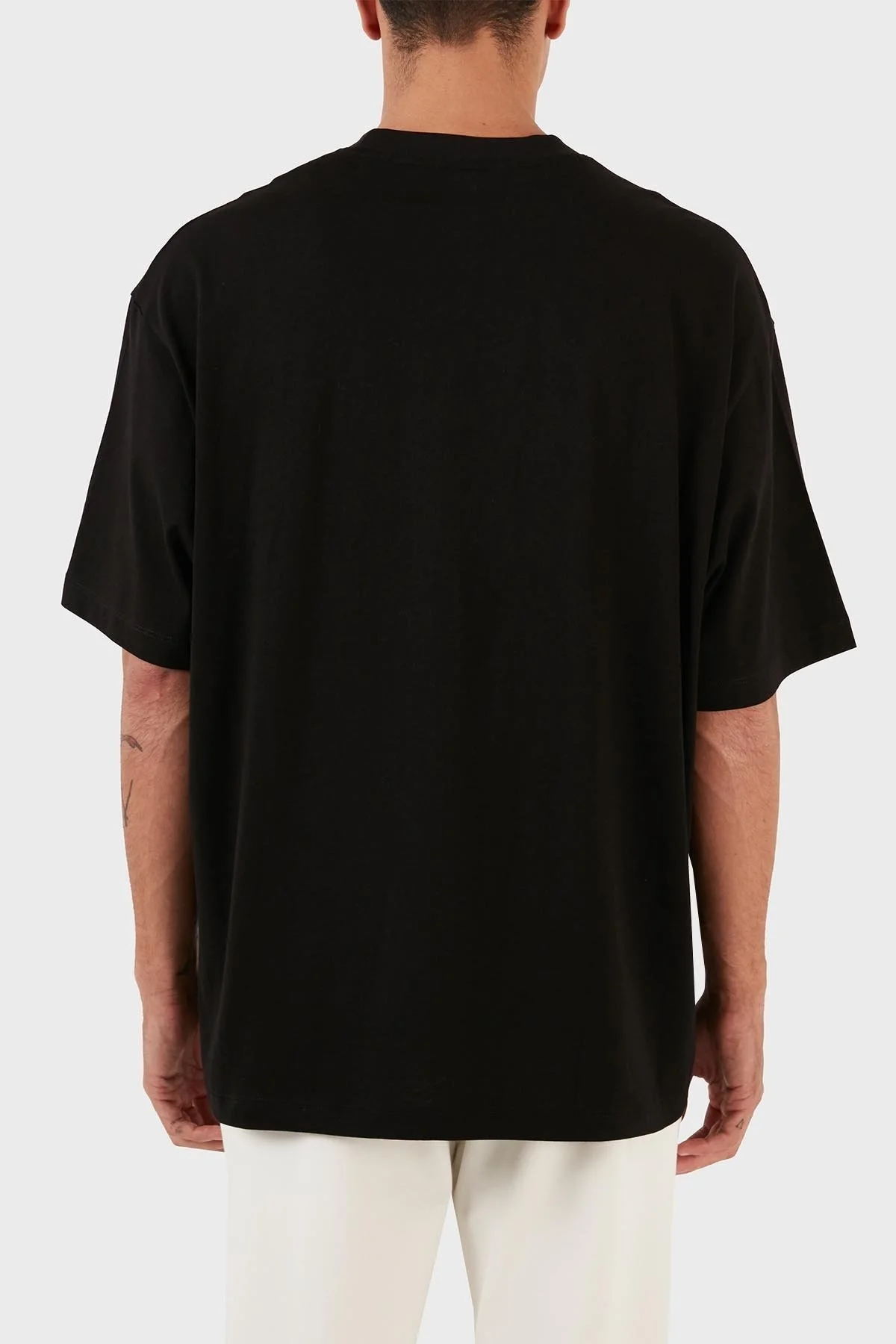 Armani Exchange Logo Baskılı Bisiklet Yaka % 100 Pamuk Relaxed Fit Erkek T Shirt 6RZTLD ZJ9JZ 9212 SİYAH-BEYAZ - 2