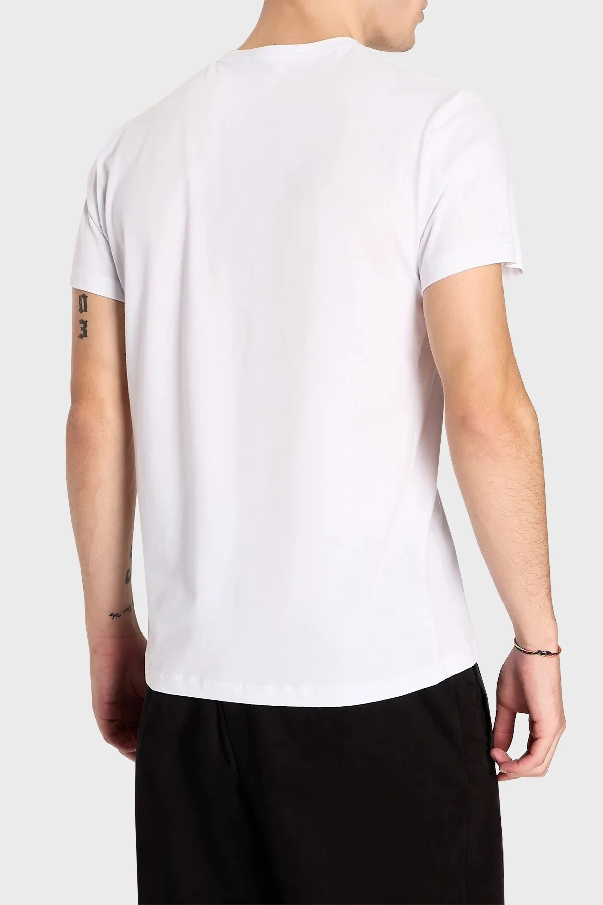 Armani Exchange Logo Baskılı Bisiklet Yaka % 100 Pamuk Slim Fit Erkek T Shirt 6RZTAC ZJ9TZ 1100 BEYAZ - 2