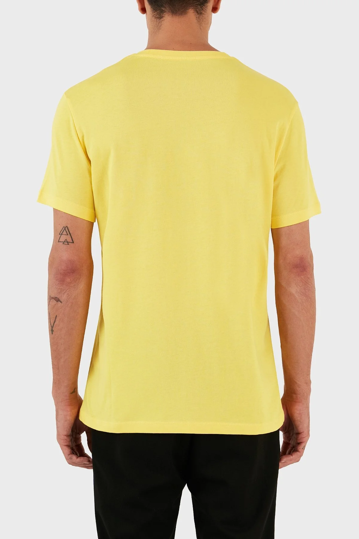 Armani Exchange Logo Baskılı Bisiklet Yaka % 100 Pamuk Slim Fit Erkek T Shirt 6RZTAC ZJ9TZ 1689 SARI - 2