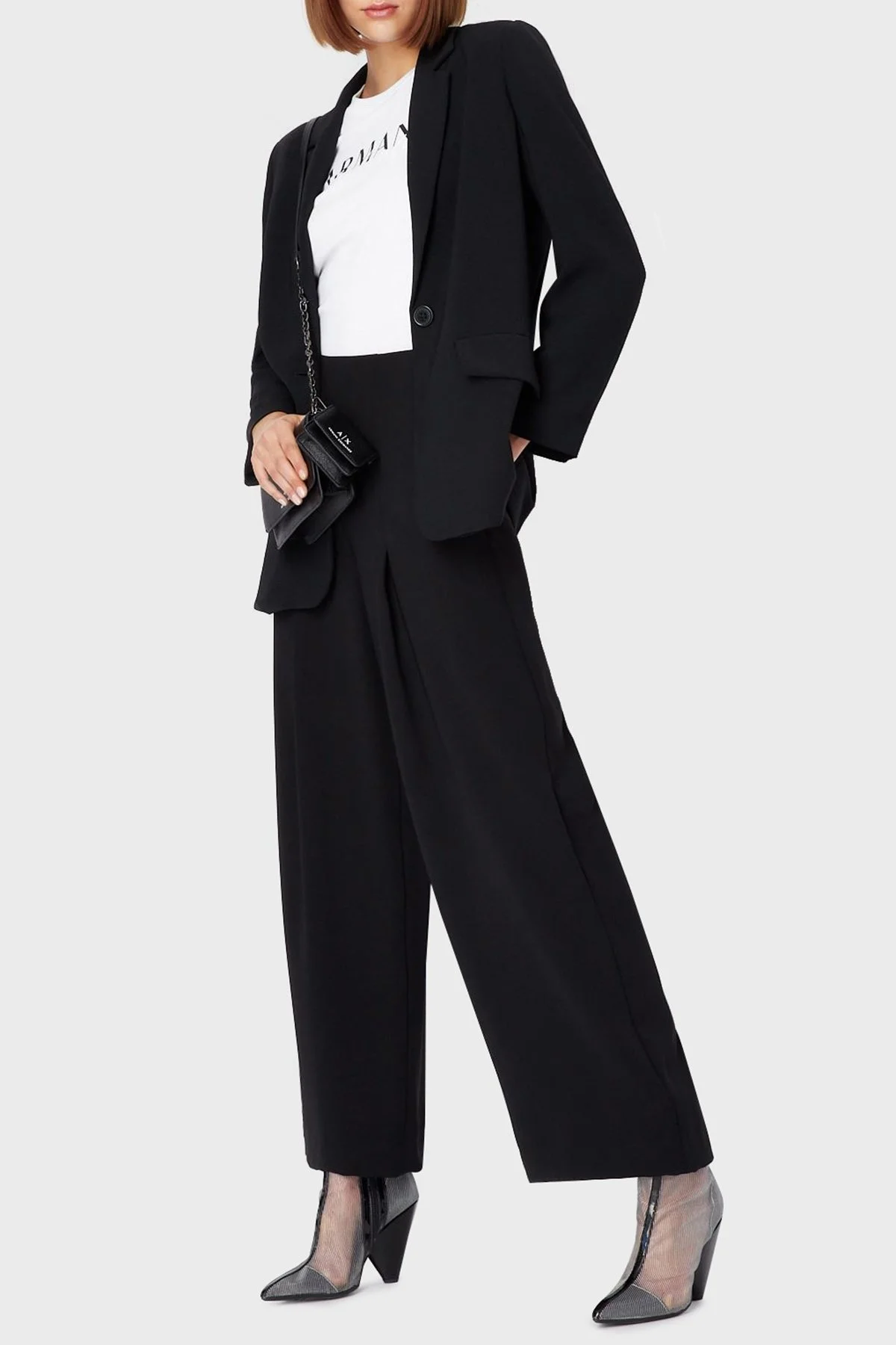 Armani Exchange Logo Baskılı Bisiklet Yaka Pamuklu Regular Fit Bayan T Shirt 3RYTBK YJDTZ 1000 BEYAZ - 3