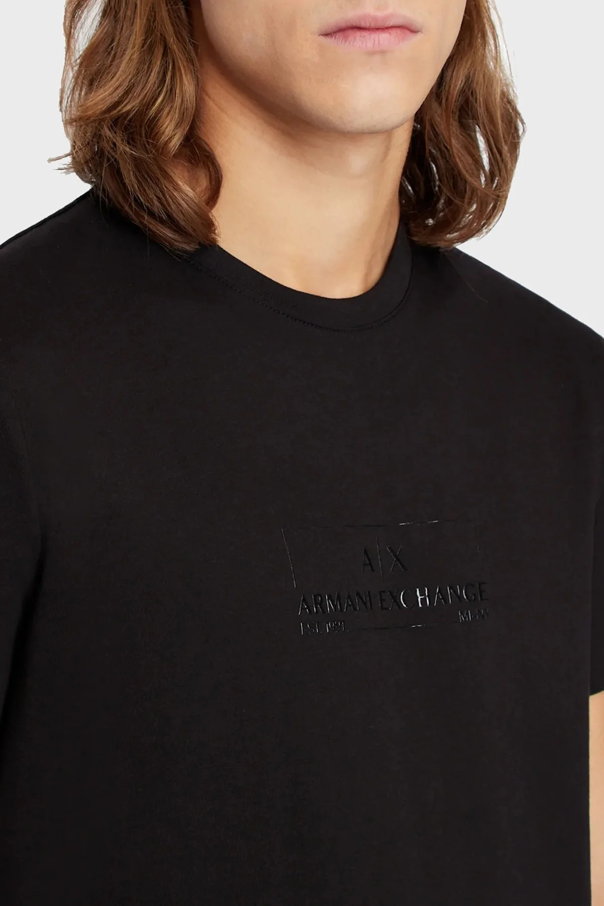 Armani Exchange Logo Baskılı Bisiklet Yaka Regular Fit Pamuklu Erkek T Shirt 3RZTHE ZJBYZ 1200 SİYAH - 3