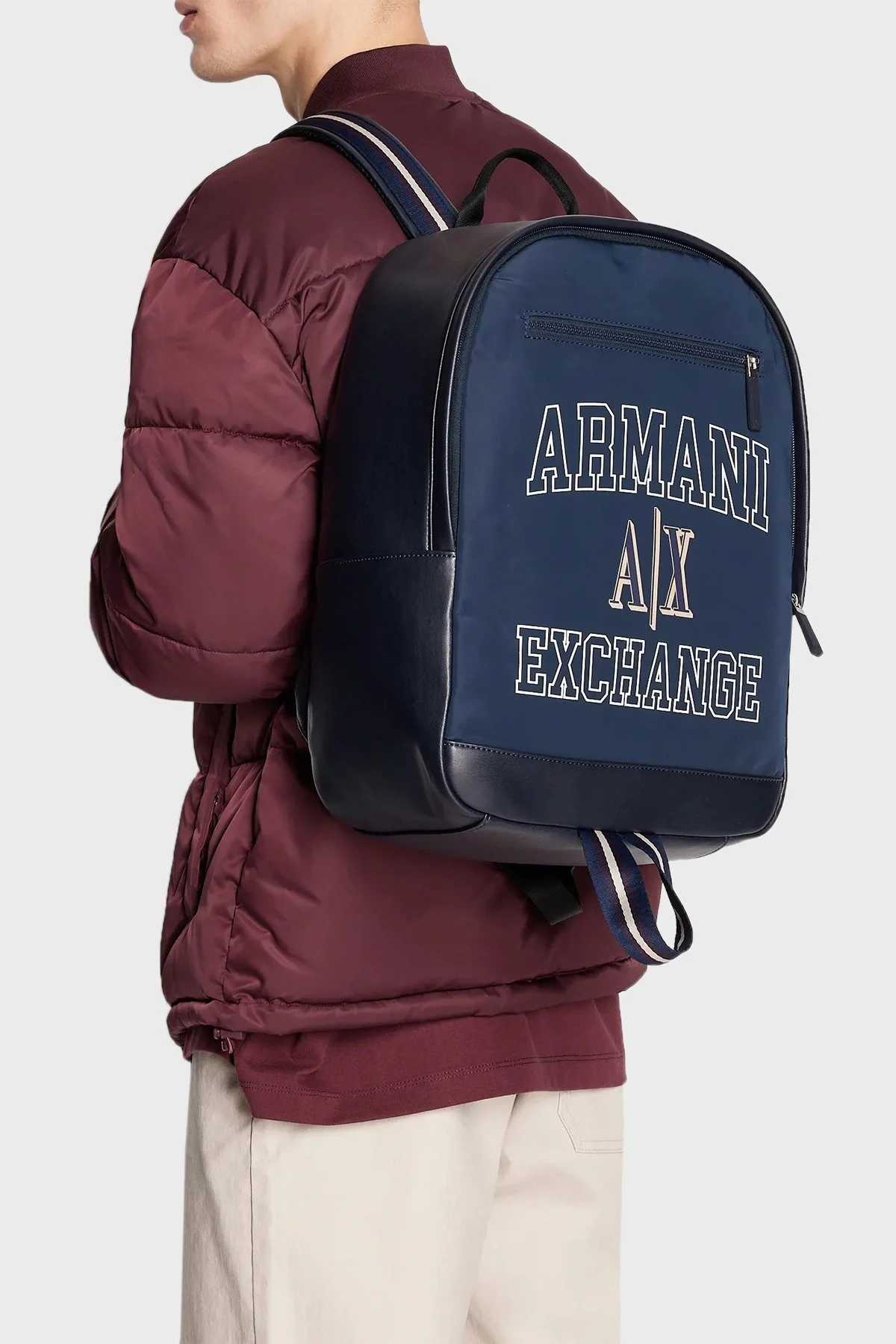 Armani Exchange Logo Baskılı Çift Kulplu Erkek Sırt Çantası 952578 3F874 05139 LACİVERT - 2