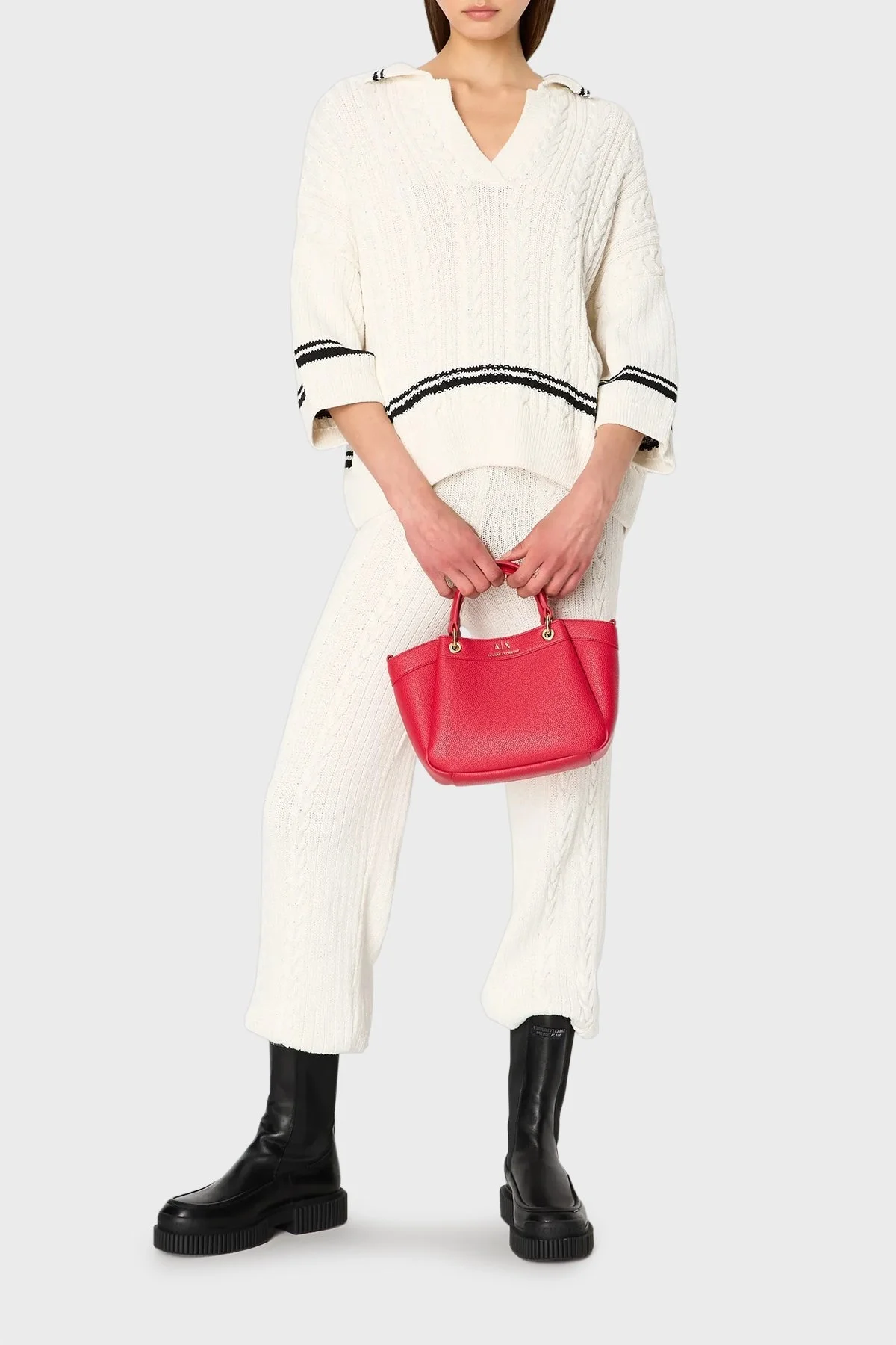 Armani Exchange Logo Baskılı Çıkarılabilir Omuz Askılı Bayan Çanta 942927 CC783 22775 KIRMIZI - 3