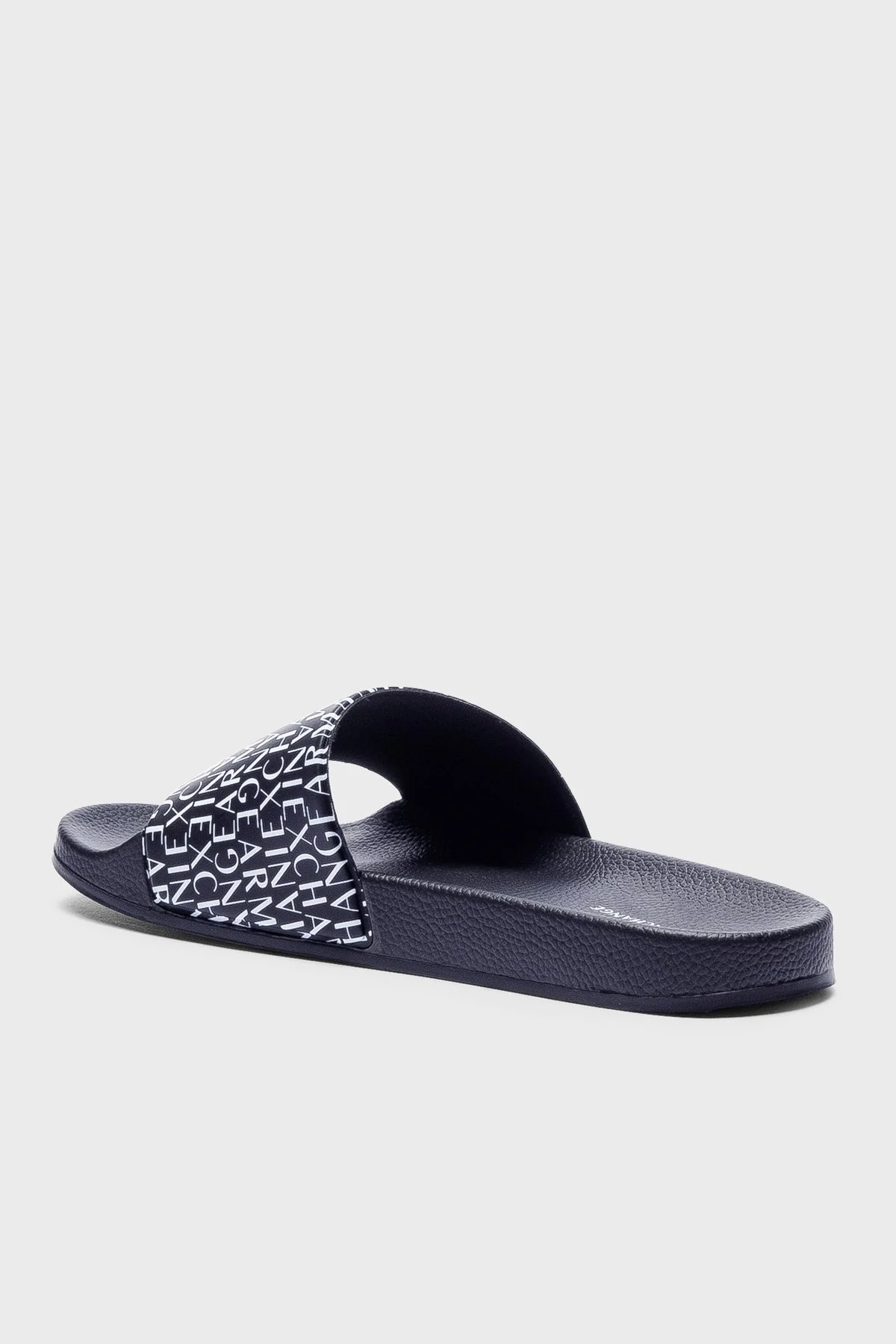 Armani Exchange Logo Baskılı Düz Erkek Terlik XUP004 XV679 S519 LACİVERT - 4