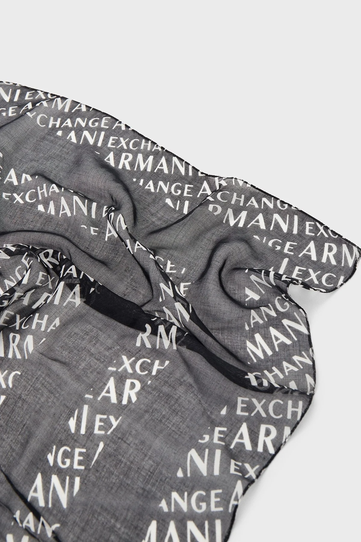 Armani Exchange Logo Baskılı İnce Bayan Şal 944106 0A821 00121 SİYAH-BEYAZ - 4