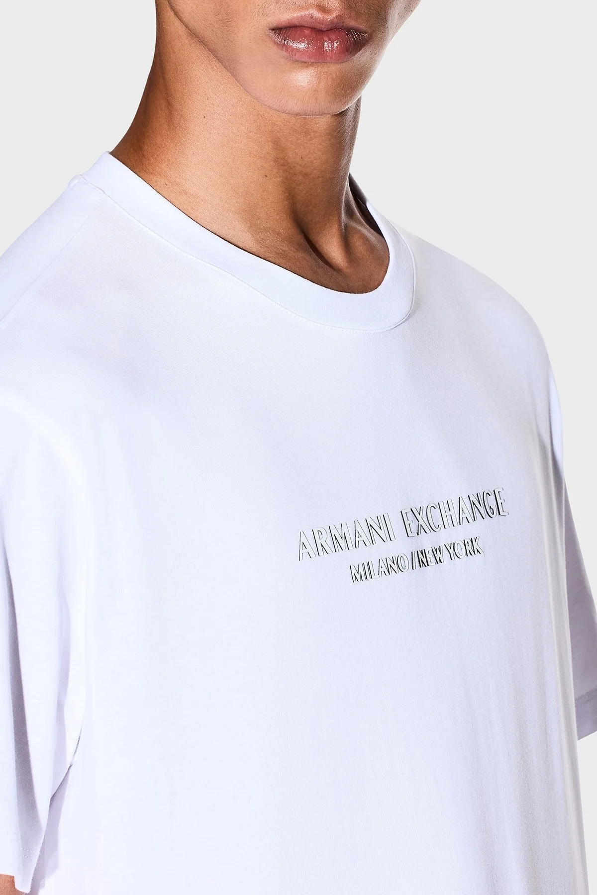 Armani Exchange Logo Baskılı Pamuklu Regular Fit Bisiklet Yaka Erkek T Shirt XM001280 AF10361 U0002 BEYAZ - 4