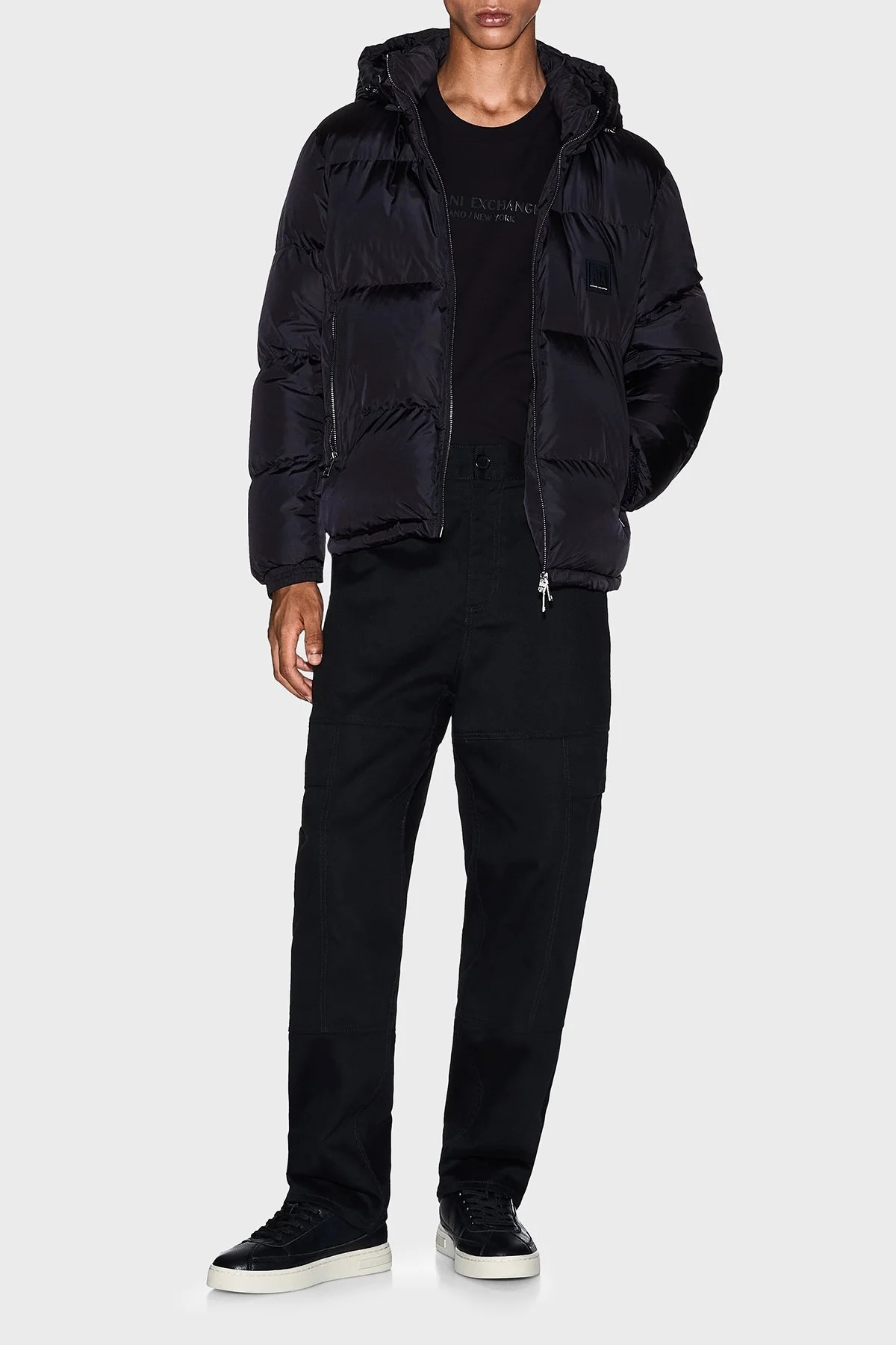 Armani Exchange Logo Baskılı Pamuklu Regular Fit Bisiklet Yaka Erkek T Shirt XM001280 AF10361 UC001 SİYAH - 2