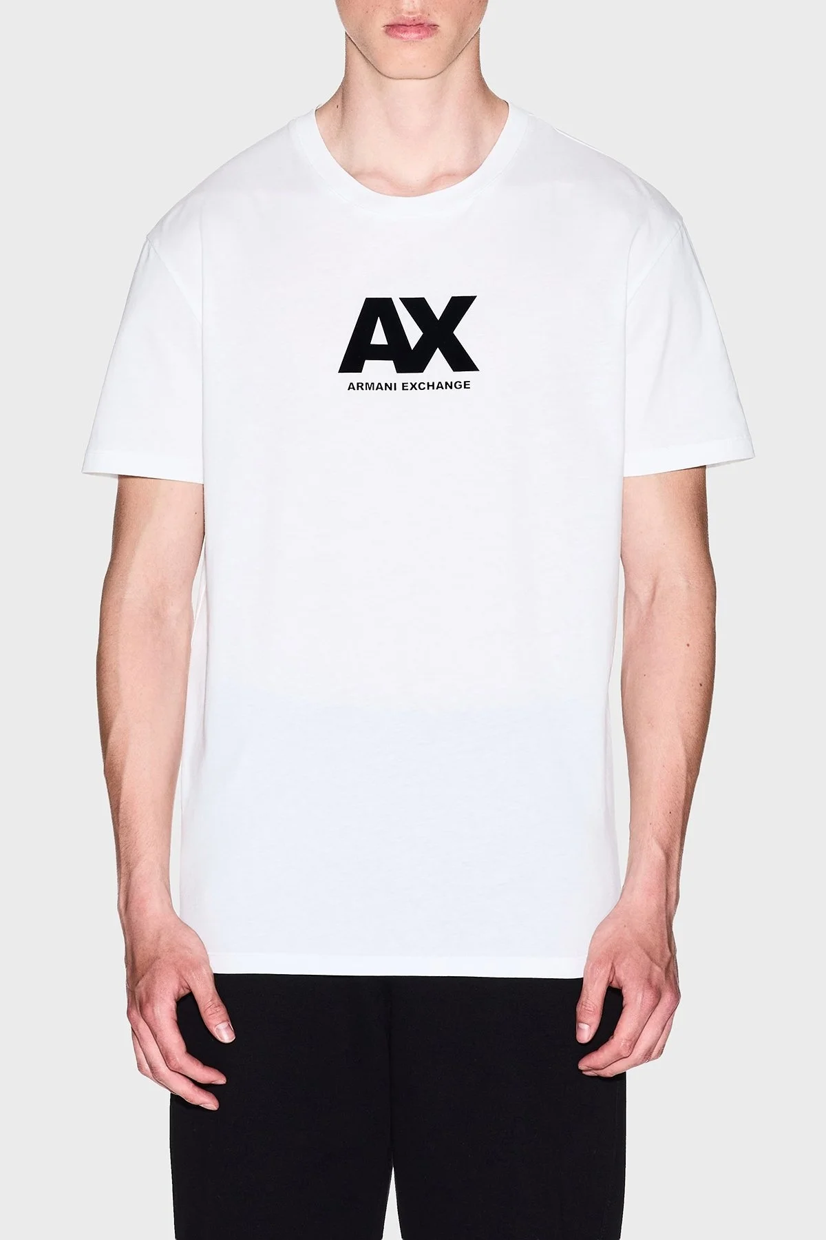 Armani Exchange Logo Baskılı Pamuklu Regular Fit Bisiklet Yaka Erkek T Shirt XM001403 AF16432 U0009 BEYAZ - 1