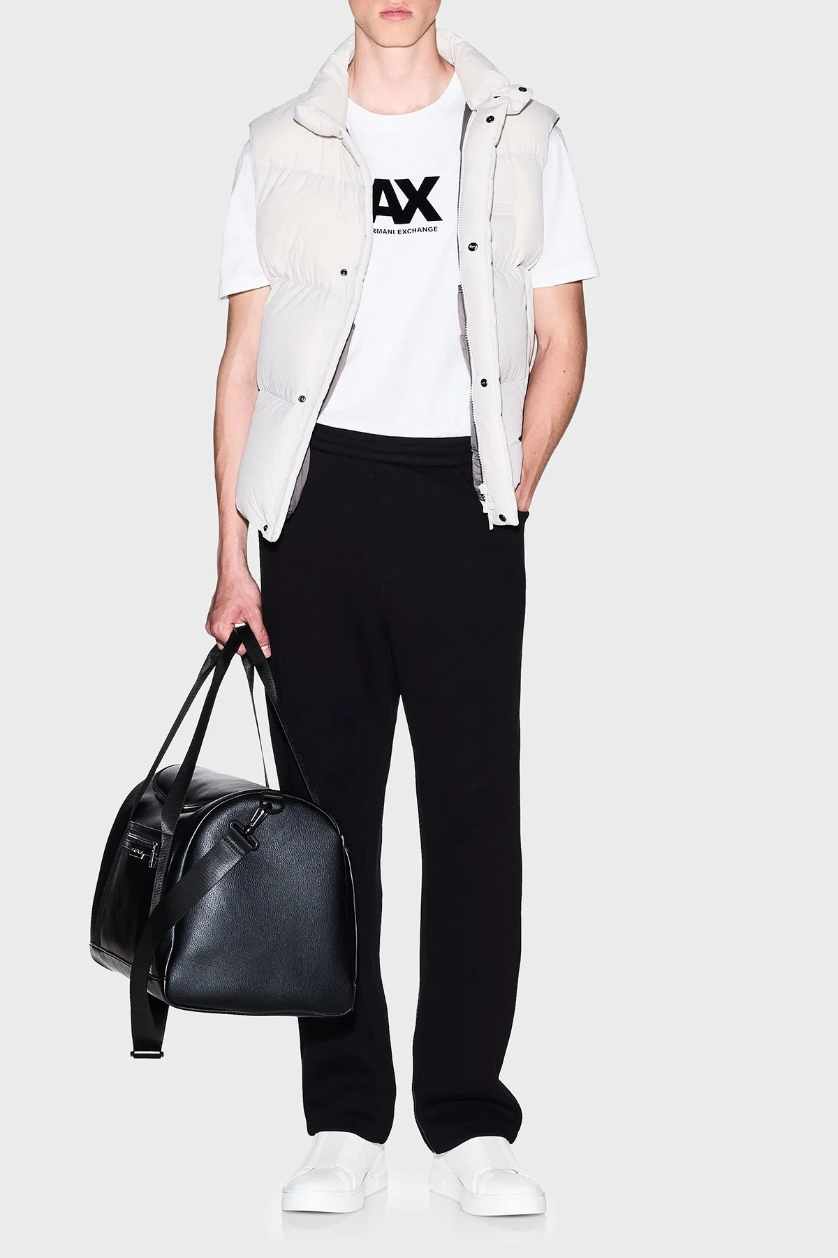 Armani Exchange Logo Baskılı Pamuklu Regular Fit Bisiklet Yaka Erkek T Shirt XM001403 AF16432 U0009 BEYAZ - 2