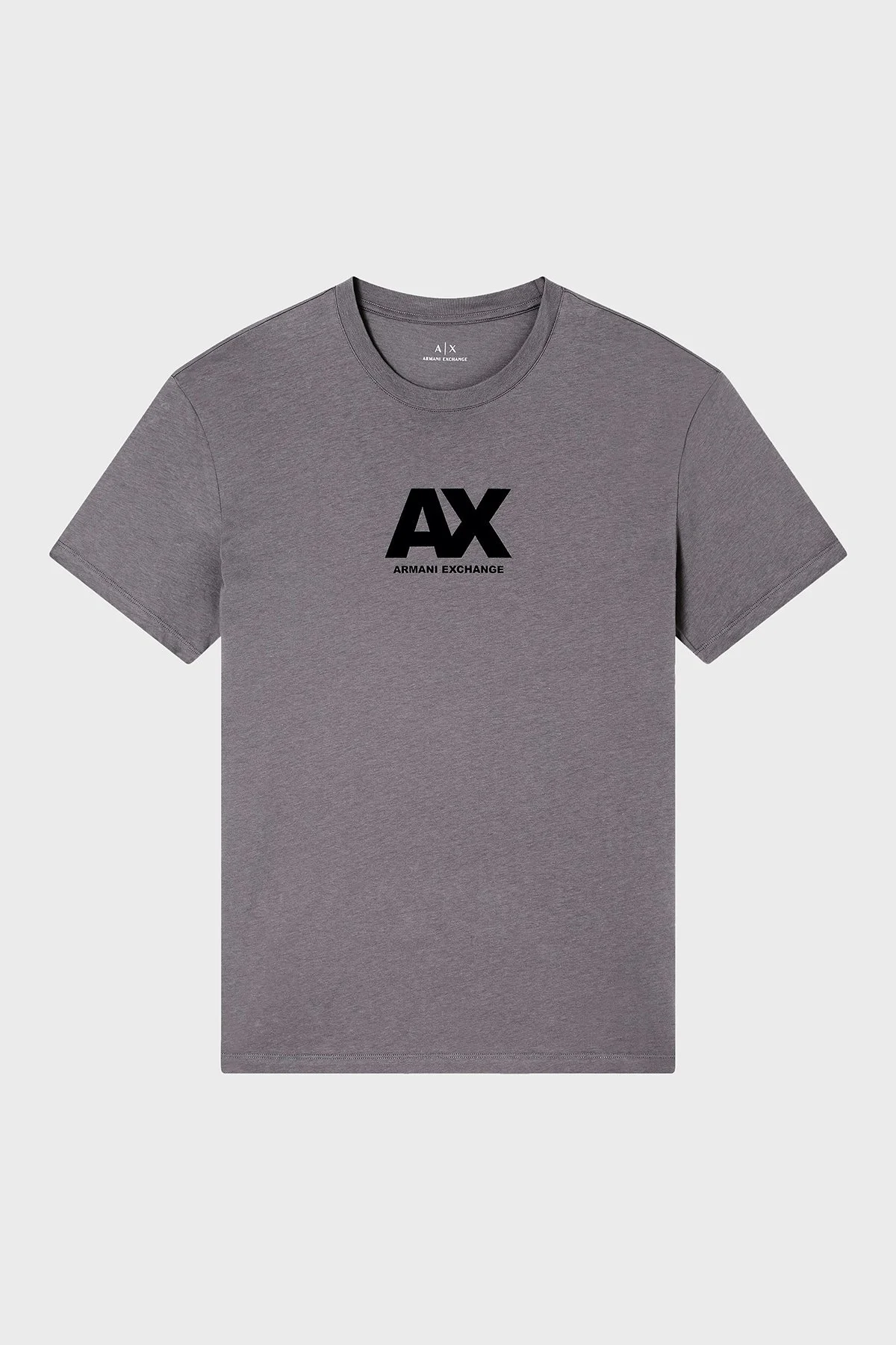 Armani Exchange Logo Baskılı Pamuklu Regular Fit Bisiklet Yaka Erkek T Shirt XM001403 AF16432 U8092 KOYU GRİ - 5