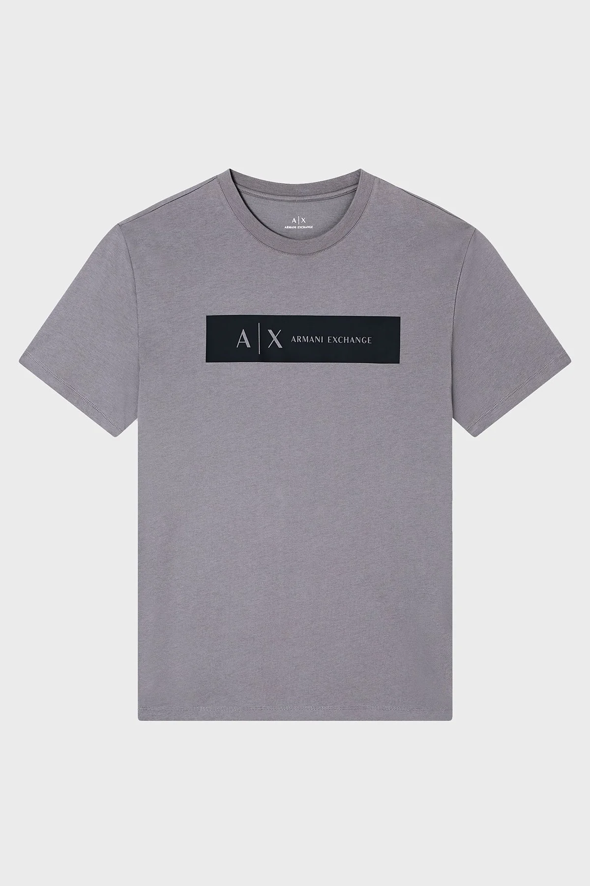 Armani Exchange Logo Baskılı Pamuklu Regular Fit Bisiklet Yaka Erkek T Shirt XM001425 AF10361 U8092 KOYU GRİ - 5