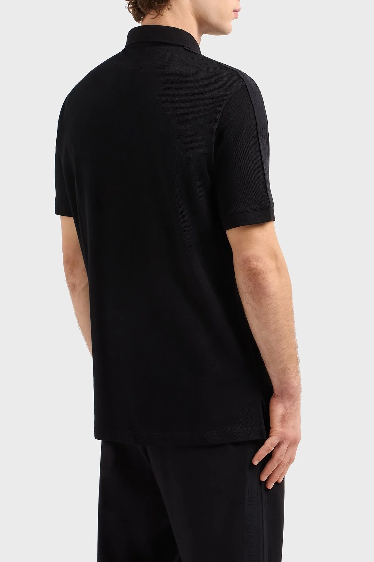 Armani Exchange Logo Baskılı Pamuklu Regular Fit Düğmeli Erkek Polo Yaka T Shirt XM000307 AF10366 UC001 SİYAH - 8