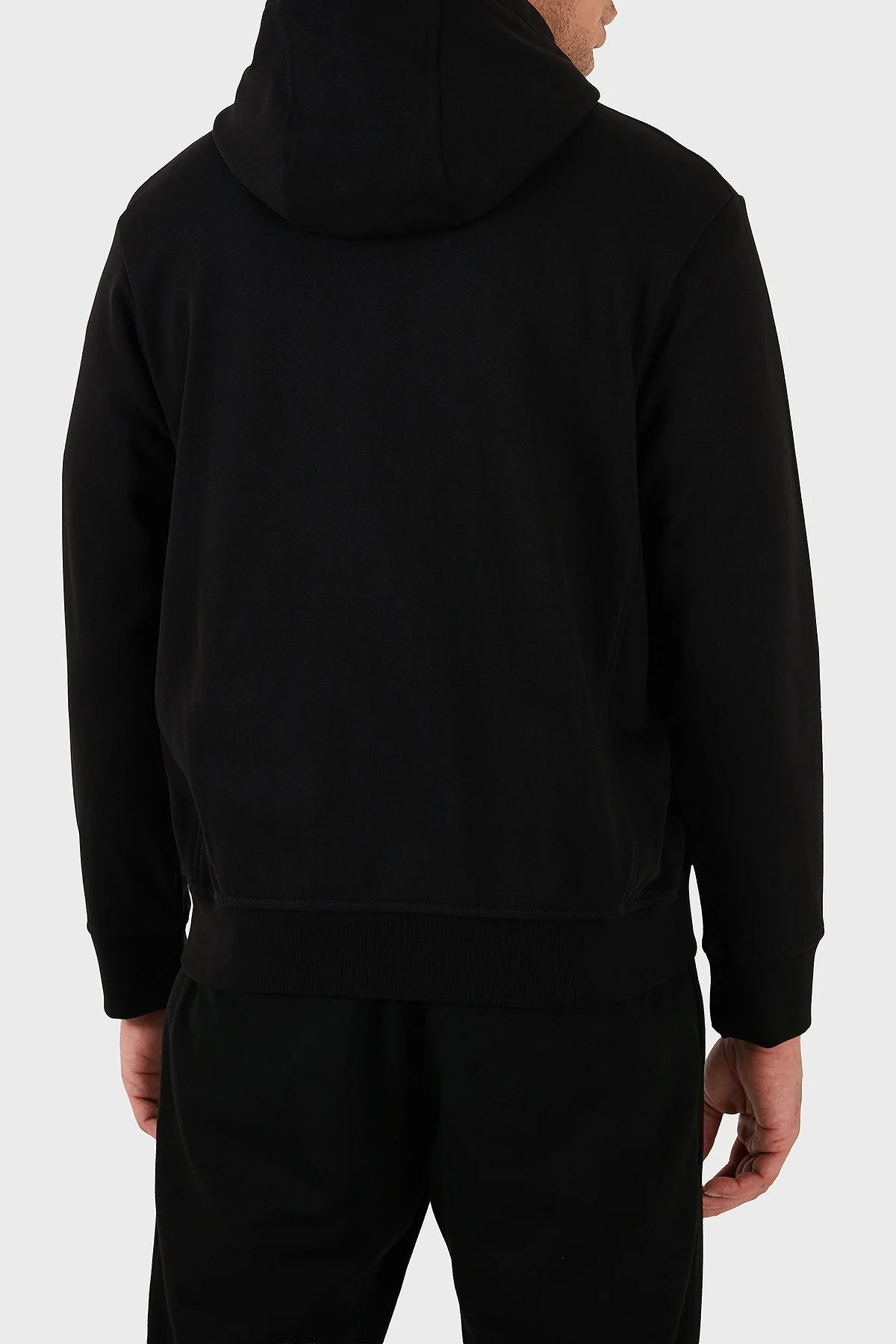 Armani Exchange Logo Baskılı Streç Pamuklu Regular Fit Kapüşonlu Erkek Sweat XM001293 AF20934 UC001 SİYAH - 3