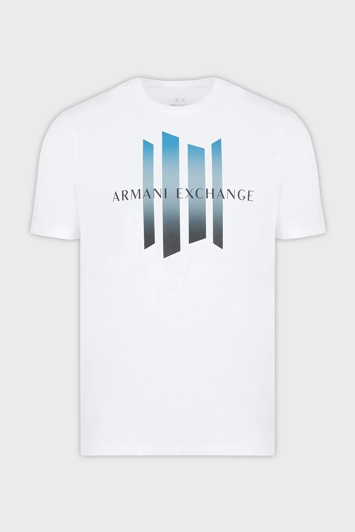 Armani Exchange Logo Desenli % 100 Pamuk Bisiklet Yaka Erkek T Shirt 3RZTCB ZJH4Z 1100 BEYAZ - 2