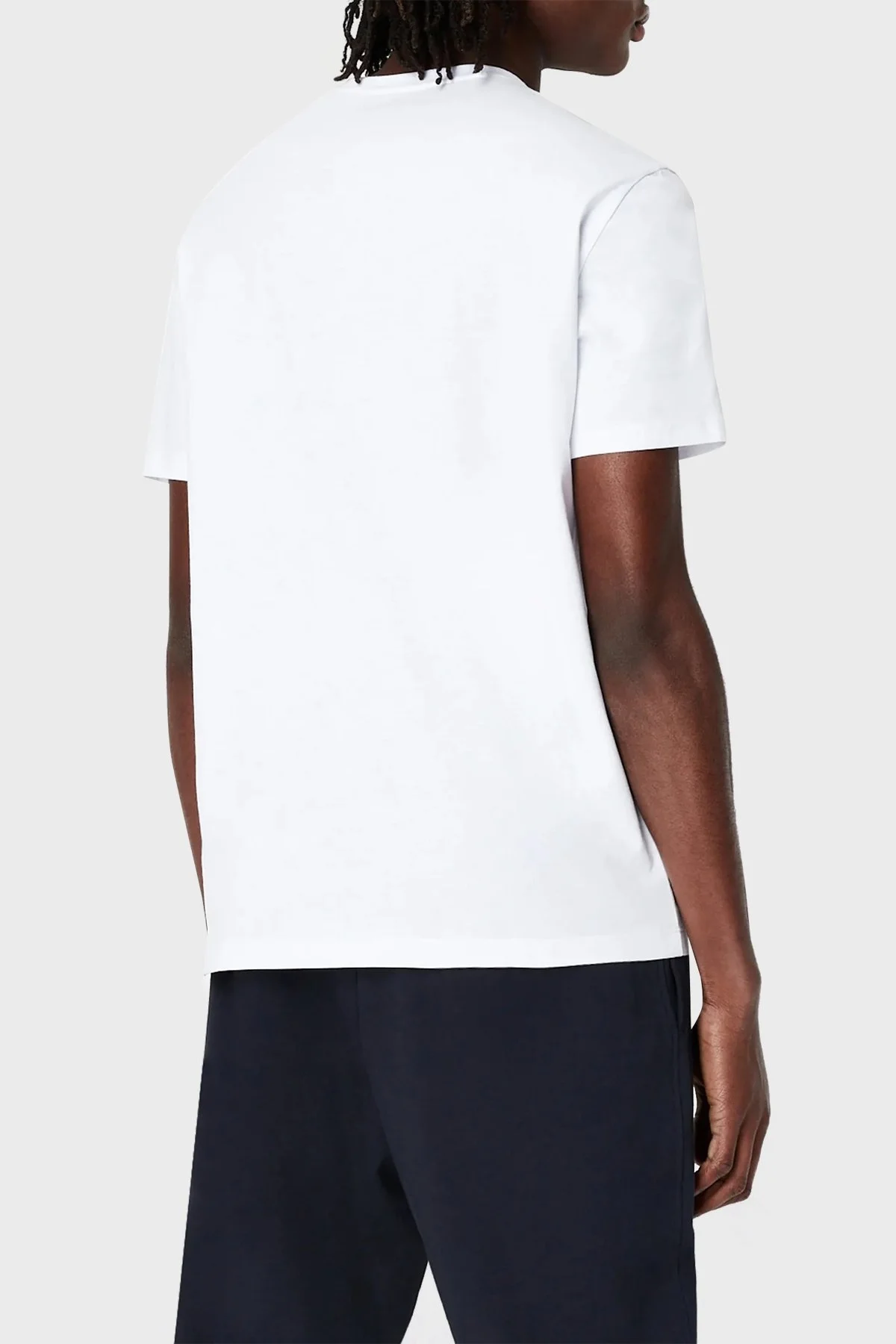 Armani Exchange Logo Desenli % 100 Pamuk Bisiklet Yaka Erkek T Shirt 3RZTCB ZJH4Z 1100 BEYAZ - 3