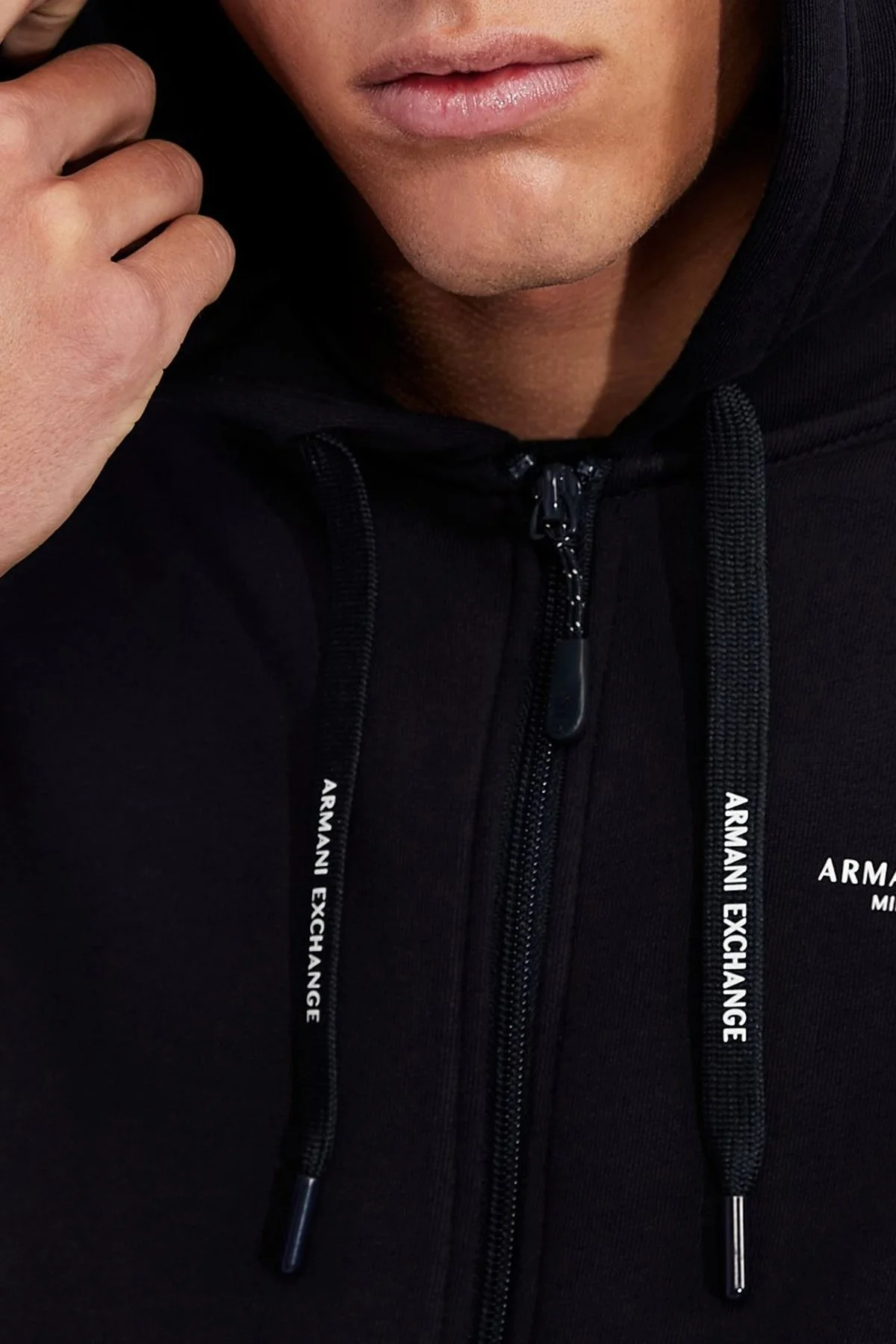 Armani Exchange % 100 Pamuklu Loose Fit Kapüşonlu Erkek Sweat 8NZM95 ZJKRZ 1510 LACİVERT - 6