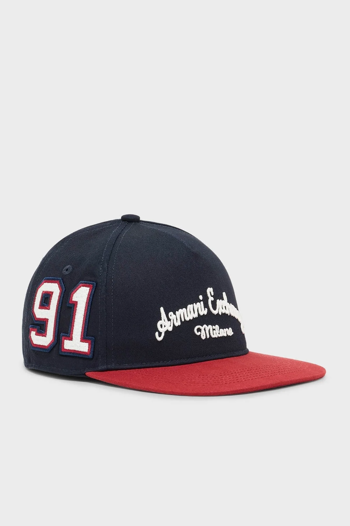 Armani Exchange Logo Nakışlı % 100 Pamuklu Erkek Şapka XM001522 AF15502 MB164 LACİVERT-KIRMIZI - 1