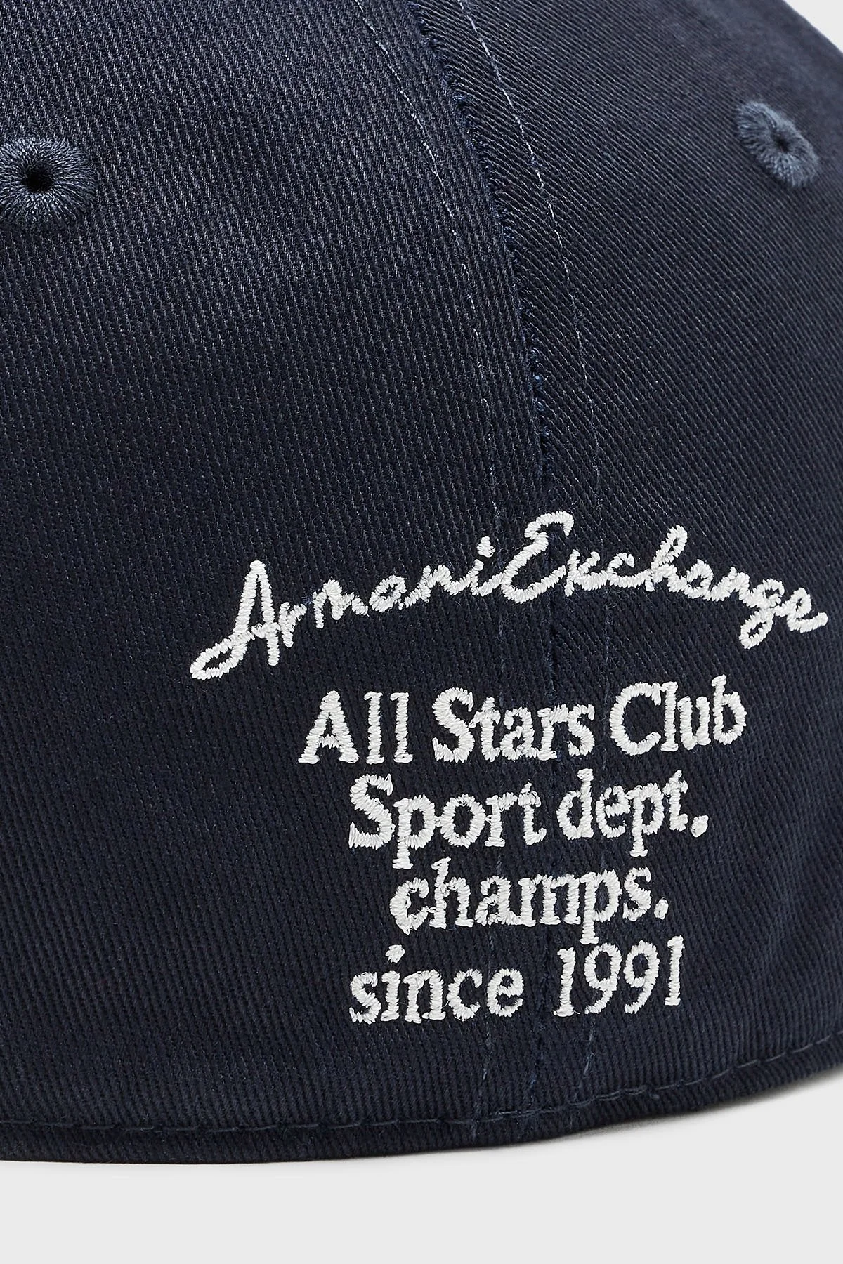 Armani Exchange Logo Nakışlı % 100 Pamuklu Erkek Şapka XM001522 AF15502 MB164 LACİVERT-KIRMIZI - 4