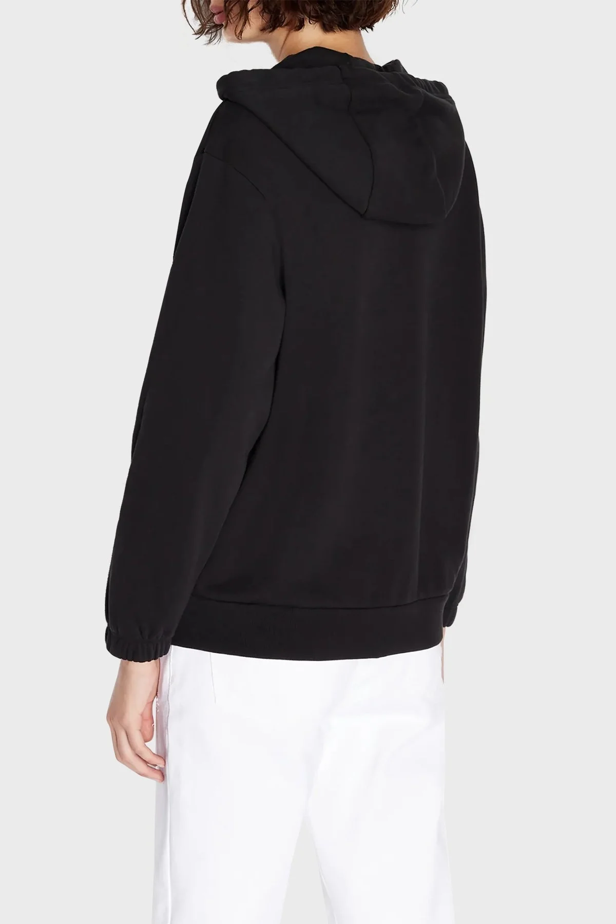 Armani Exchange Logo Yazılı Fermuarlı Kapüşonlu Regular Fit Bayan Sweat 6RYM71 YJBRZ 1200 SİYAH - 3