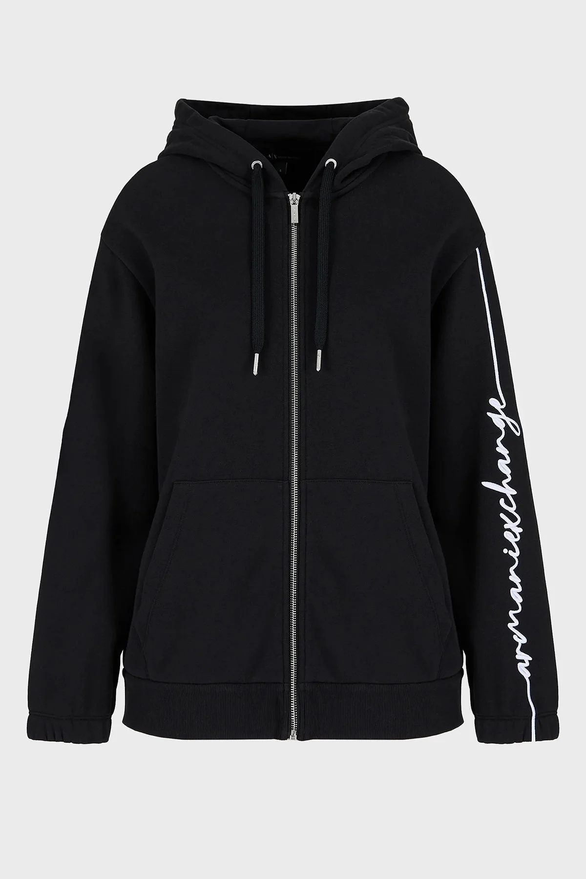 Armani Exchange Logo Yazılı Fermuarlı Kapüşonlu Regular Fit Bayan Sweat 6RYM71 YJBRZ 1200 SİYAH - 6