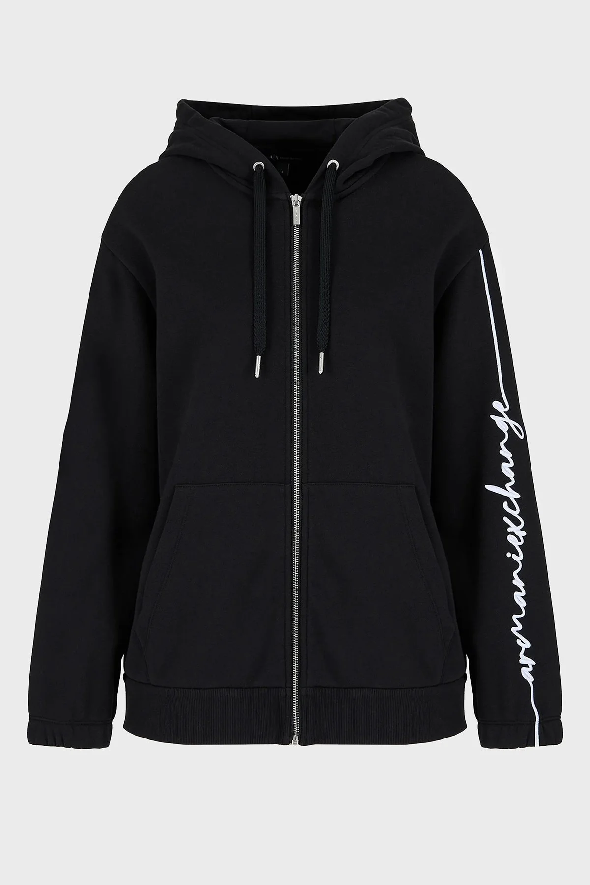 Armani Exchange Logo Yazılı Fermuarlı Kapüşonlu Regular Fit Bayan Sweat 6RYM71 YJBRZ 1200 SİYAH - 7