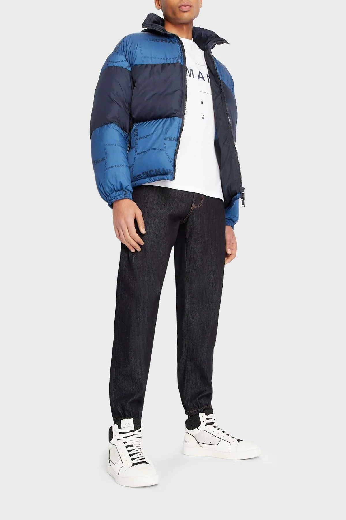 Armani Exchange Logo Yazılı Merserize Pamuklu Bisiklet Yaka Regular Fit Erkek T Shirt 3RZTFC ZJ9AZ 1100 BEYAZ - 2