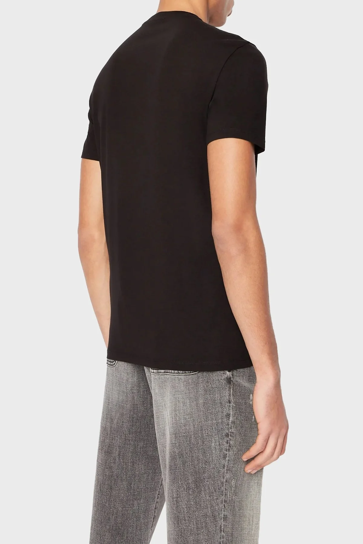 Armani Exchange Logo Yazılı Merserize Pamuklu Bisiklet Yaka Regular Fit Erkek T Shirt 3RZTFC ZJ9AZ 1200 SİYAH - 2