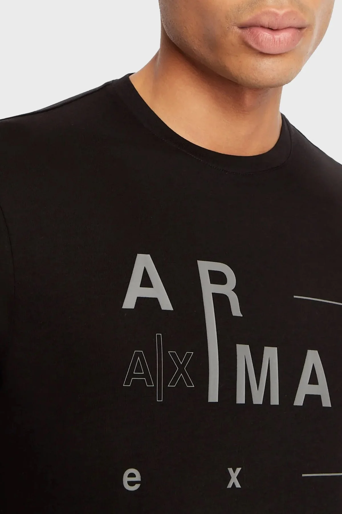 Armani Exchange Logo Yazılı Merserize Pamuklu Bisiklet Yaka Regular Fit Erkek T Shirt 3RZTFC ZJ9AZ 1200 SİYAH - 3
